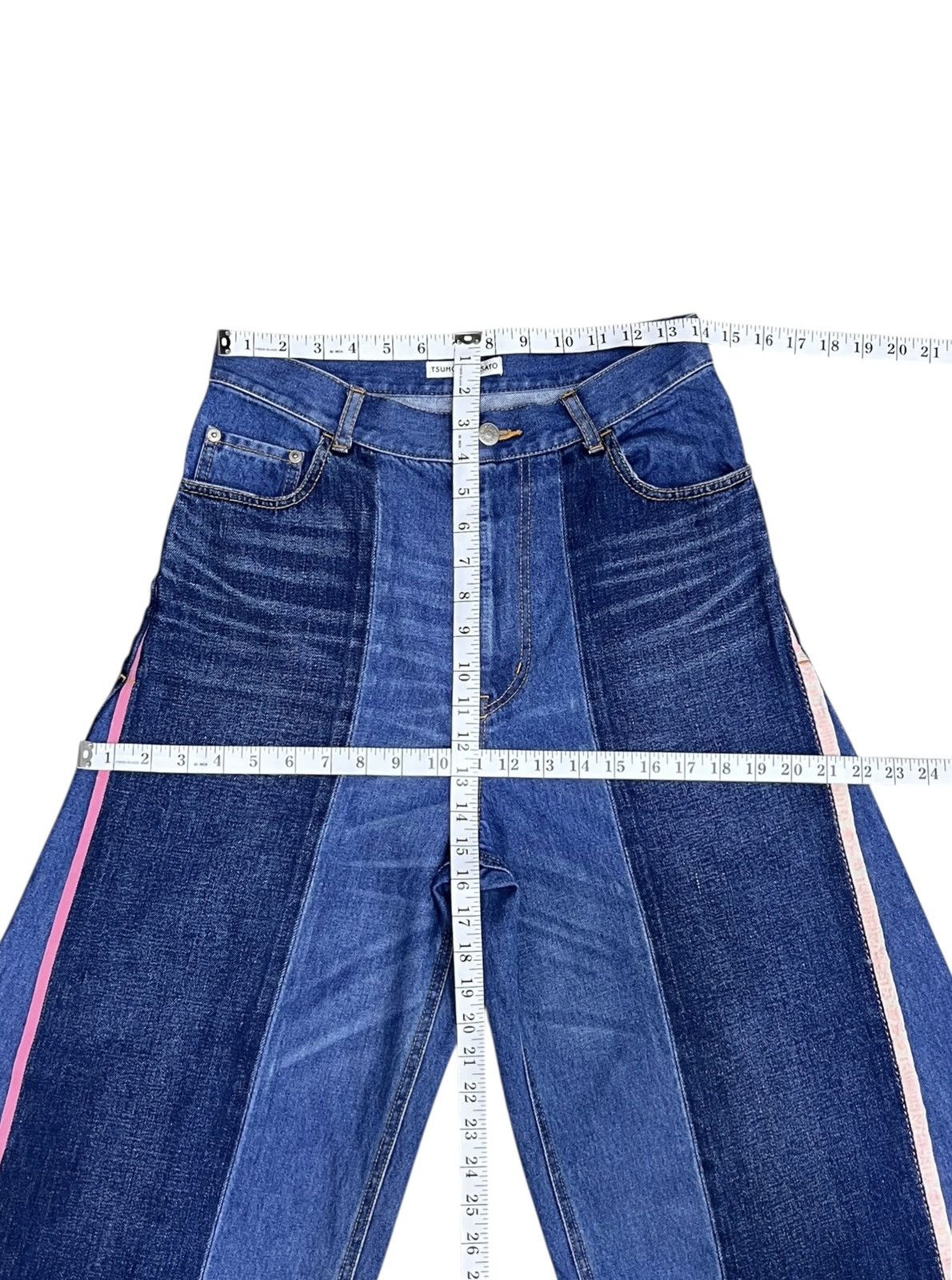 Tsumori Chisato TsumoriChisato Issey Miyake Spliced Wide Leg Patchwork Denim Size US 28 / EU 44 - 13 Thumbnail