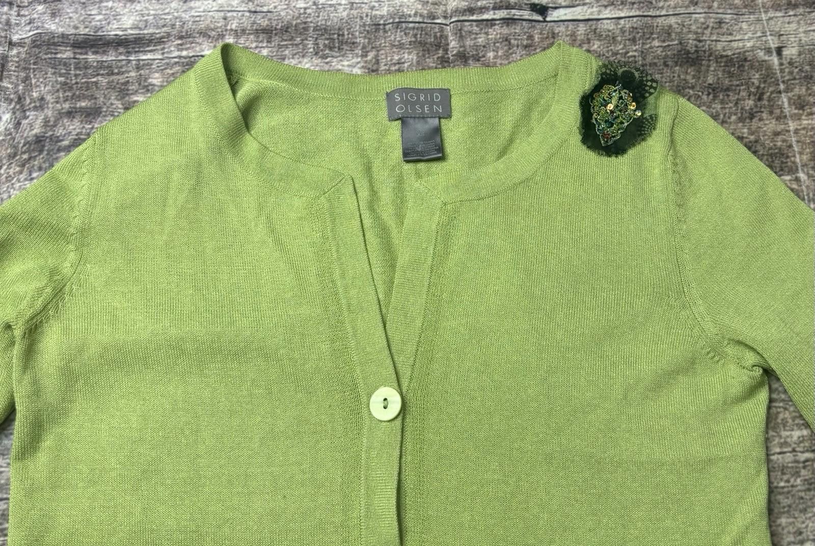 Other Sigrid Olsen Cardigan Sweater Womens XS Embroidered Sequin Size XS / US 0-2 / IT 36-38 - 4 Thumbnail