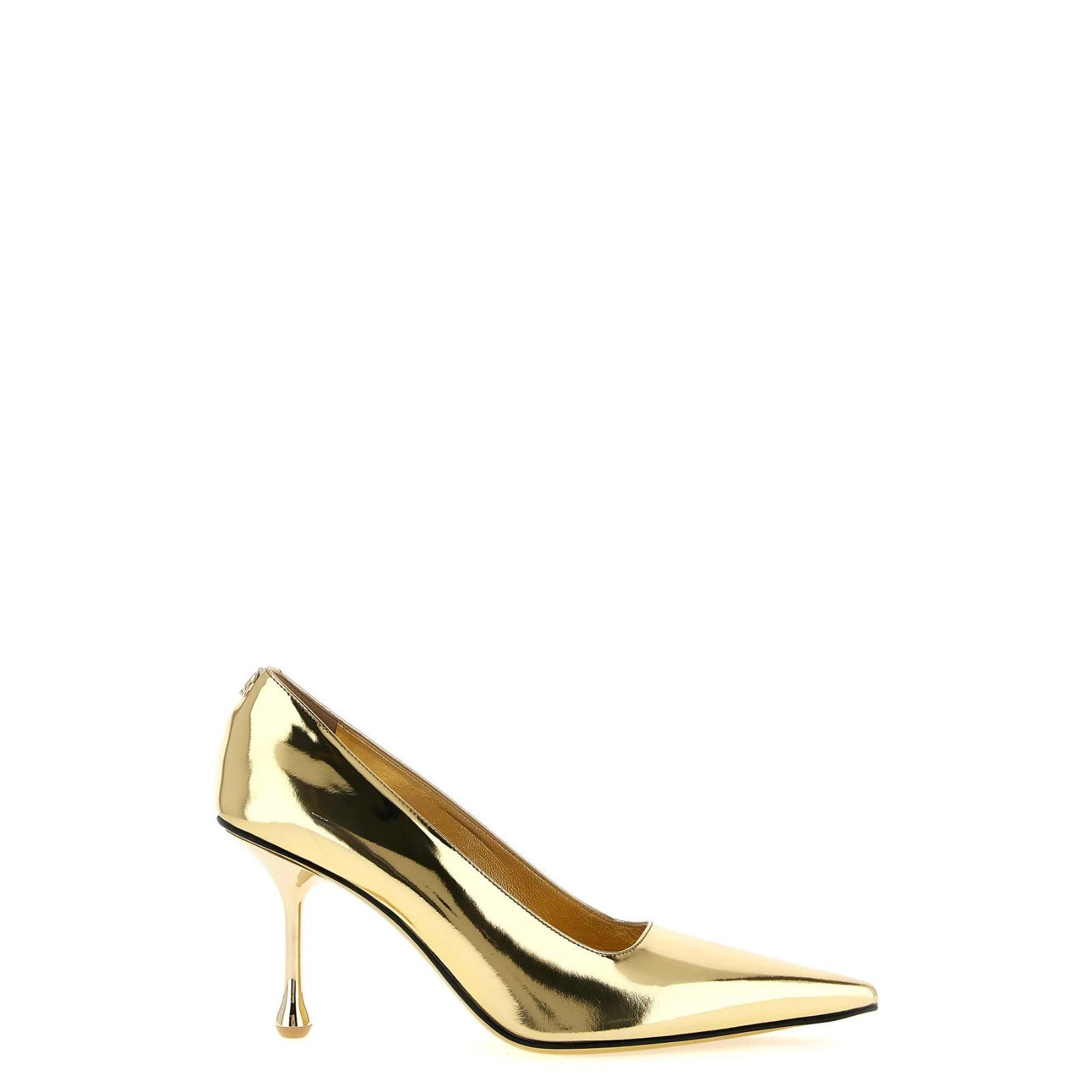 JIMMY CHOO Ixia Gold Leather 80mm Heel Pumps New & Authentic