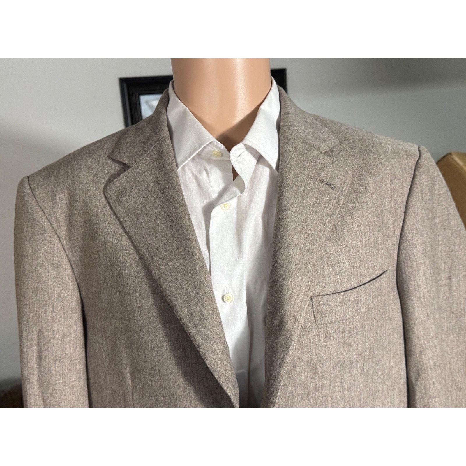 Brunello Cucinelli Brunello Cucinelli Taupe Flannel Sport Jacket Blazer Cash44R Size 44R - 8 Thumbnail