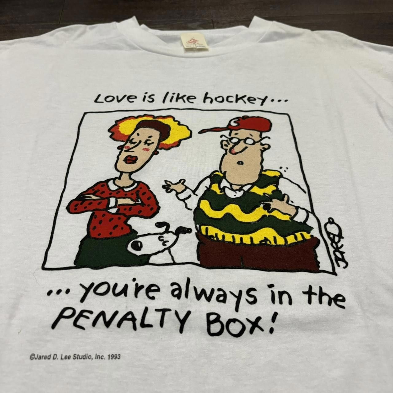 Designer vintage love is like hockey always in penalty box t shirt Size US XXL / EU 58 / 5 - 2 Thumbnail