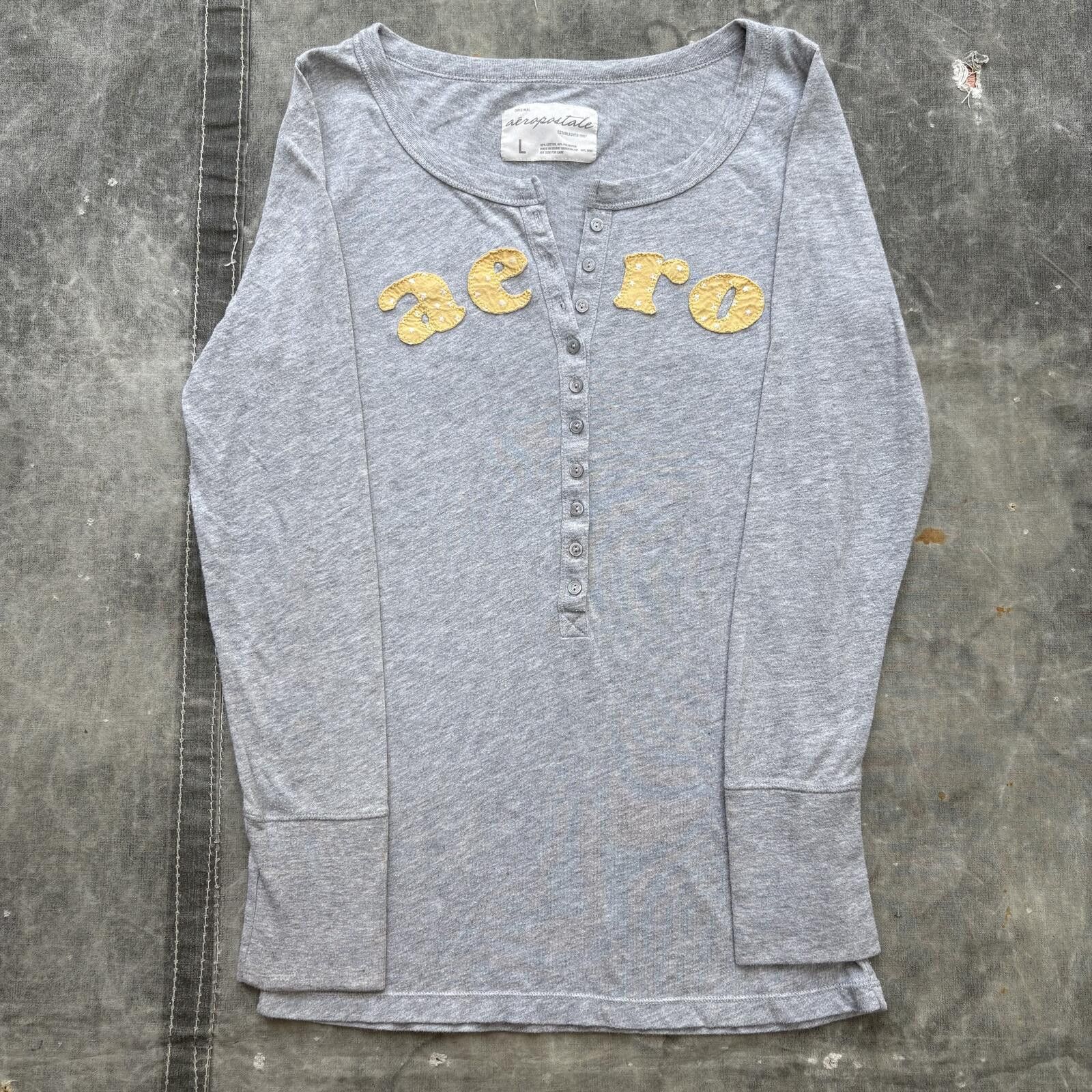 Aeropostale Vintage Y2K Aeropostale Stars Cottage Indie Henley Shirt Size L / US 10 / IT 46 - 1 Thumbnail