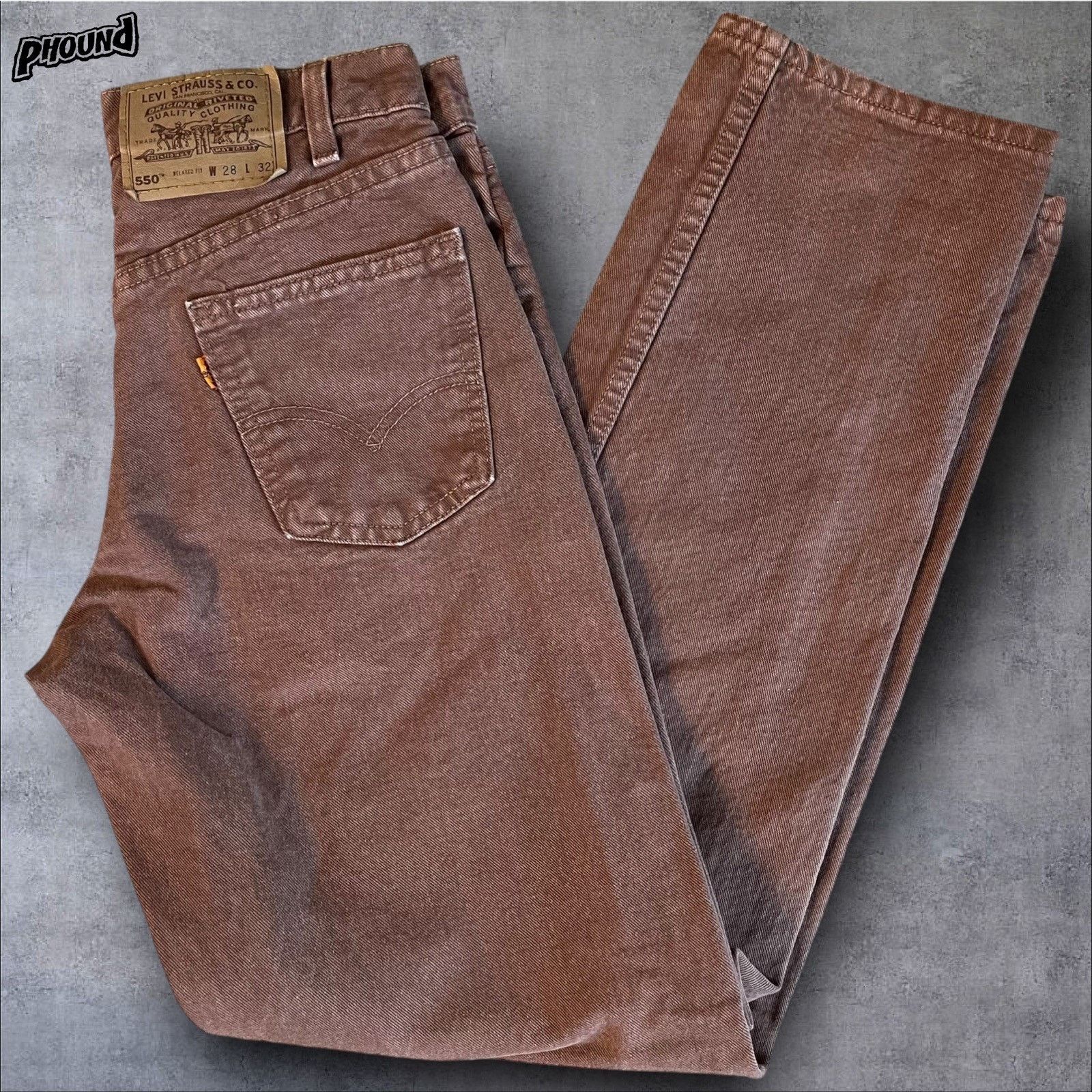 Levi's Vtg Levis 550 Jeans Mens 26x31.5 Brown Relaxed Tapered 90s Size US 26 / EU 42 - 1 Thumbnail