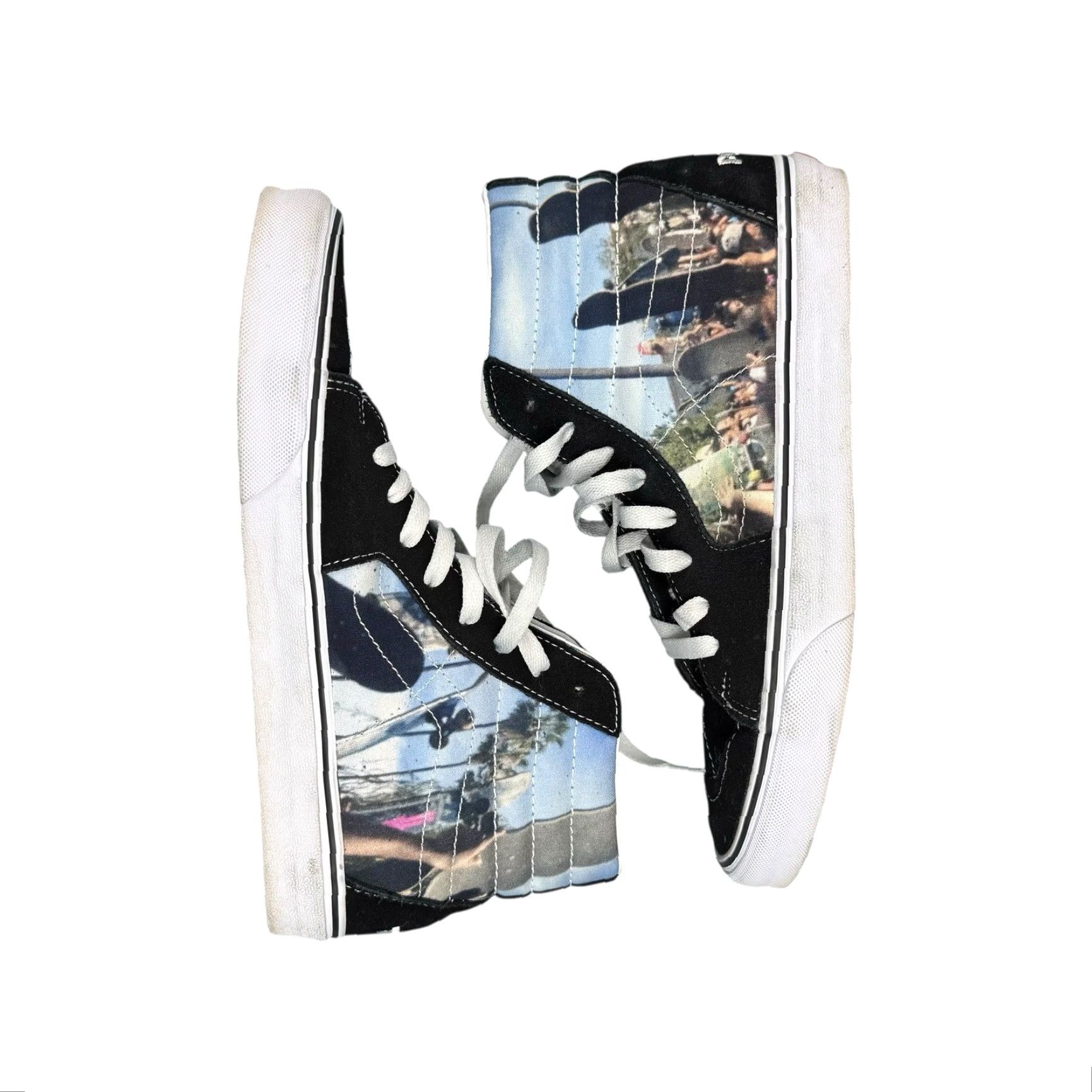 Vans VANS Sk8-Hi MOCA Frances Stark Black White Mens 9.5 Womens 11 High Top Graphic Sneaker VN0A5KRHA55 Mens Womens Size ONE SIZE - 2 Thumbnail