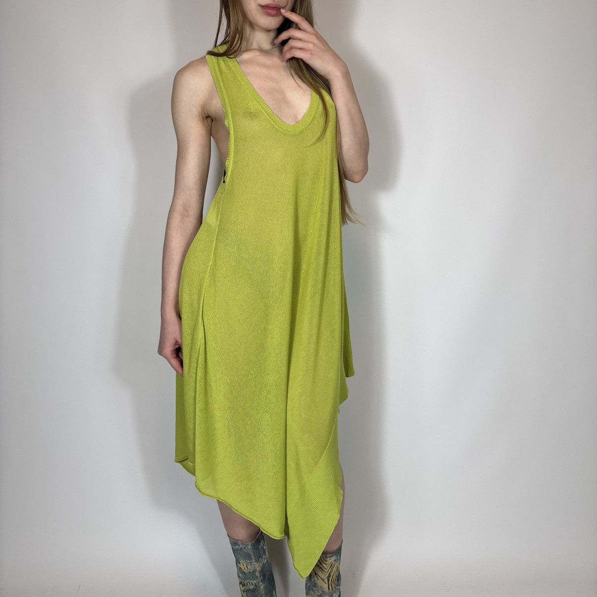 Salvatore Ferragamo Vintage 90s Salvatore Ferragamo Mesh Flared Maxi Dress Rare Size S / US 4 / IT 40 - 1 Thumbnail