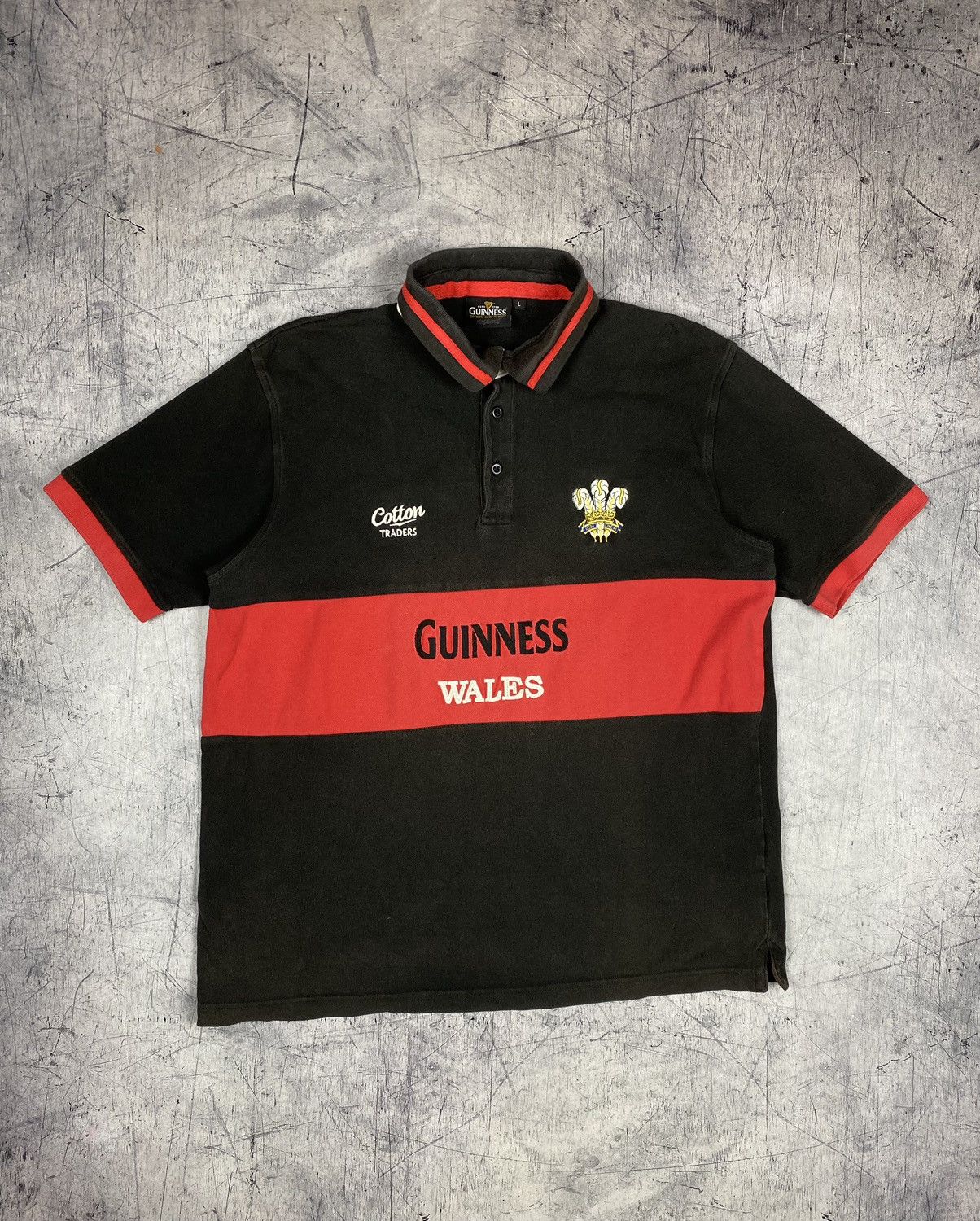 Cotton Traders × Vintage Vintage Cotton Guinness Traders Wales Union Rugby Jersey Size US L / EU 52-54 / 3 - 2 Thumbnail