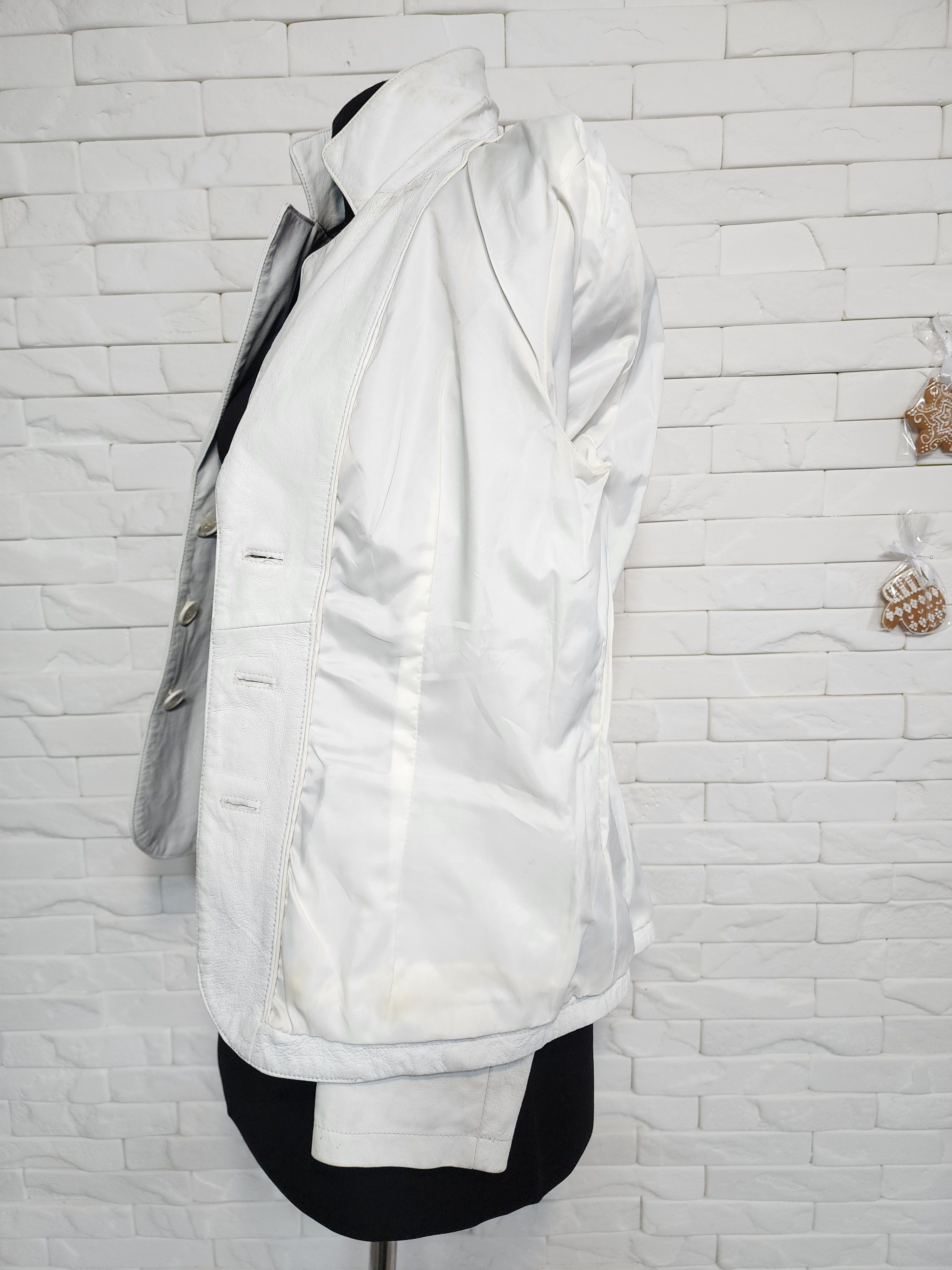 Genuine Leather White Leather Jacket. Women's Outwear Size M / US 6-8 / IT 42-44 - 8 Thumbnail