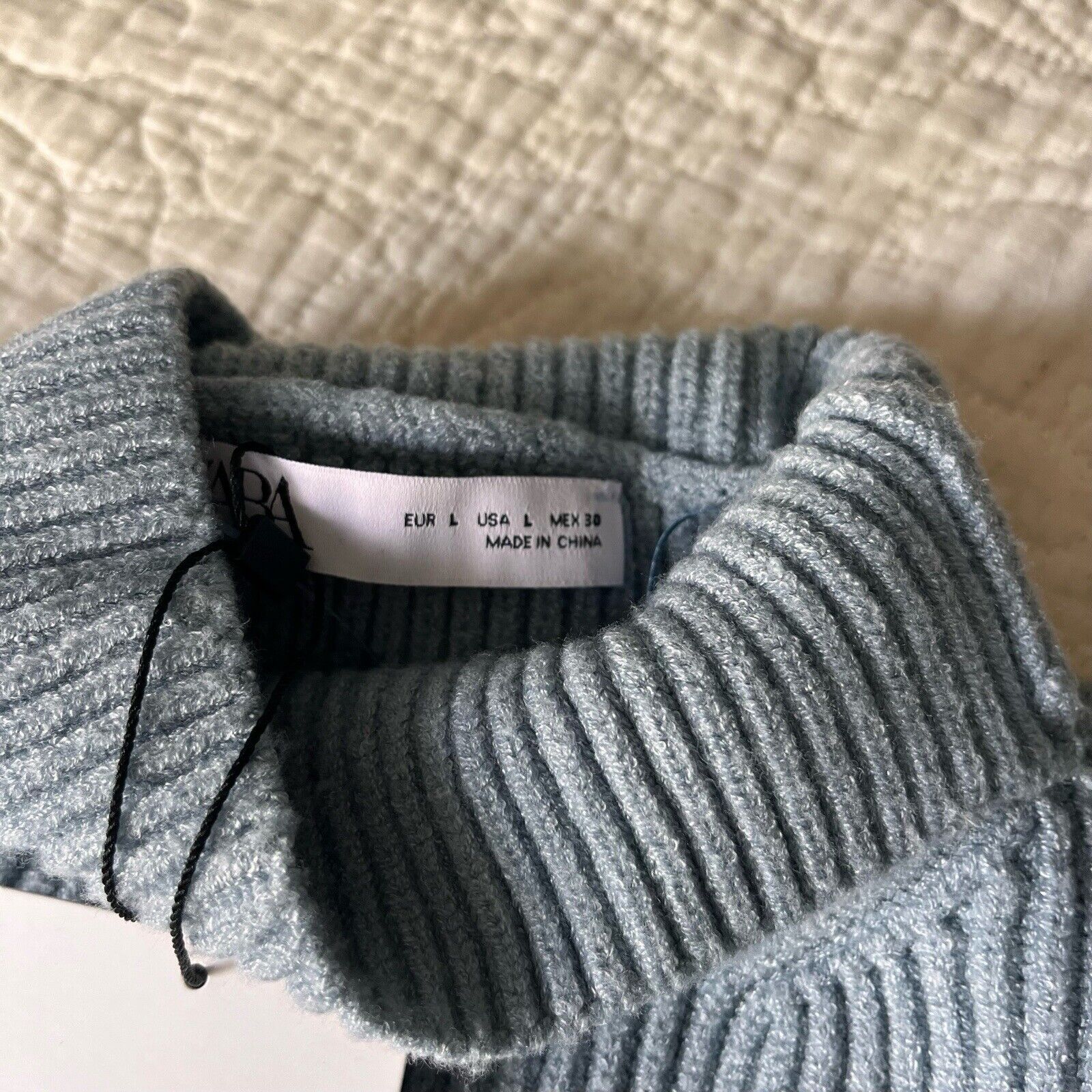 Zara Zara Womens Long Sleeve Turtleneck Midi Sweater Dress Blue S Size L / US 10 / IT 46 - 5 Thumbnail