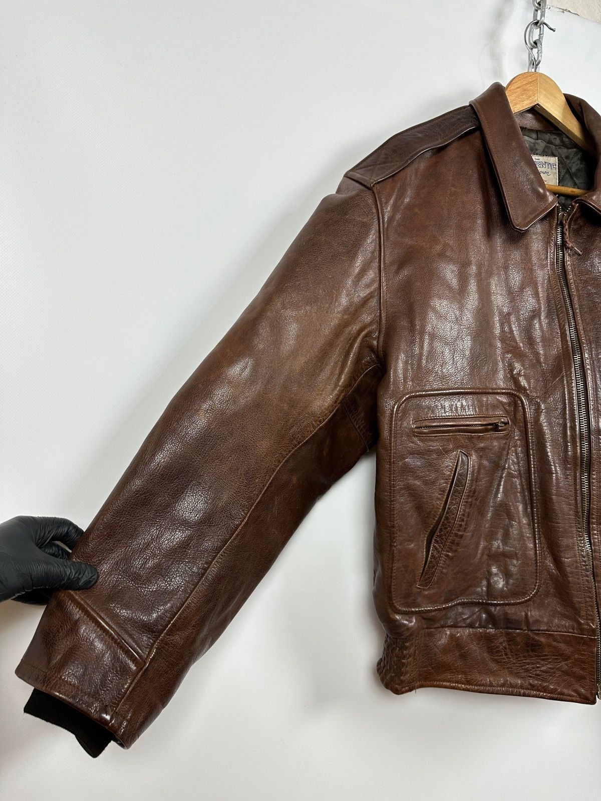 Chevignon Vintage Chevignon France A-2 Brown Heavy Leather Jacket Size US XL / EU 56 / 4 - 10 Thumbnail