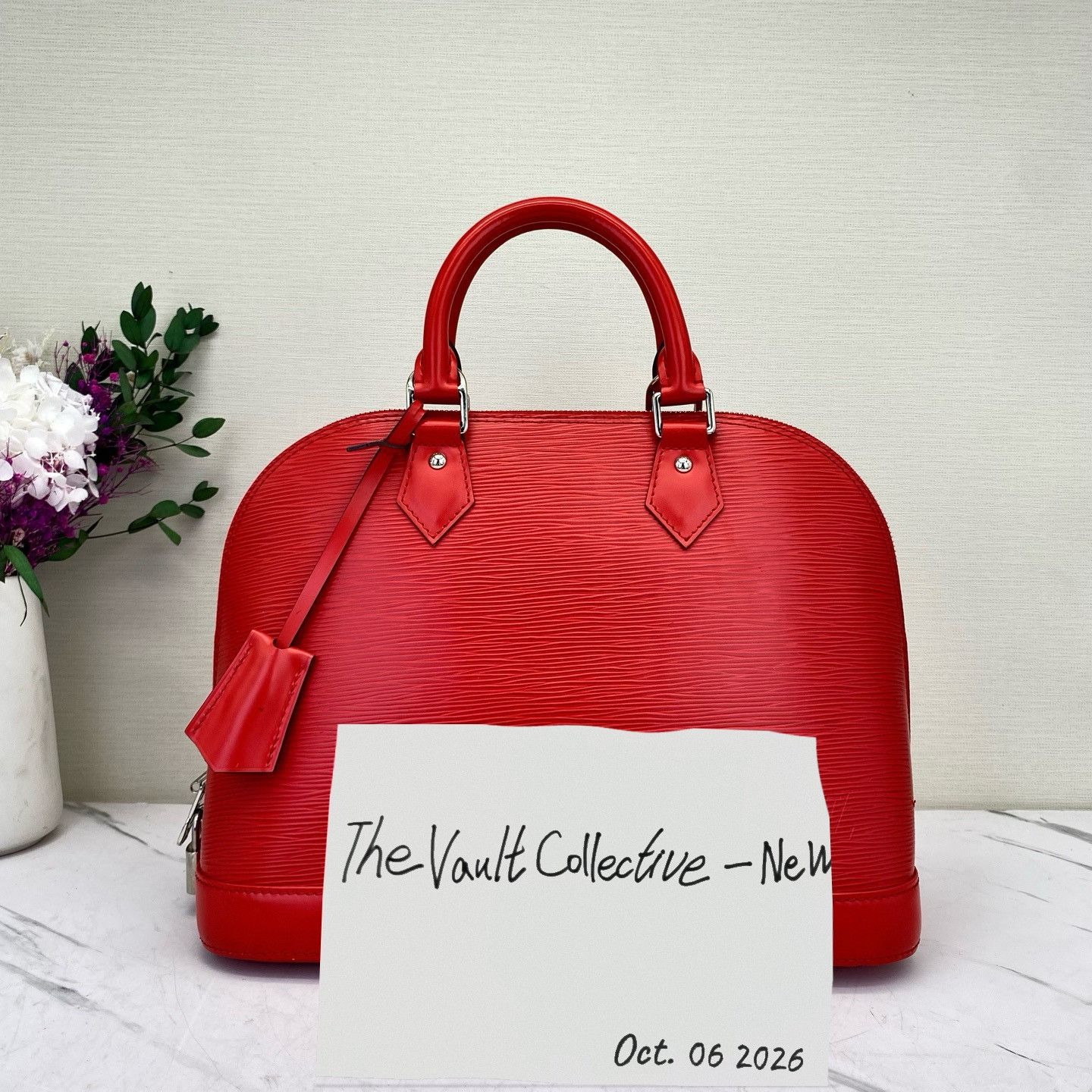 Louis Vuitton Alma Small Redepi Cowhide Leather Wave Pattern Shell Bag Handbag S, Women's