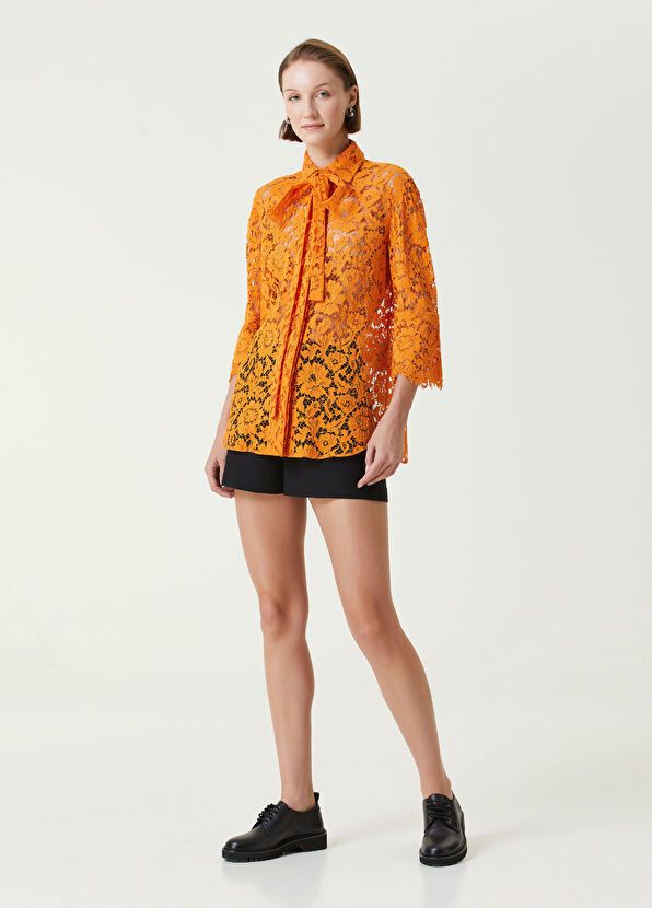 Valentino o1y0326 Solid Color Shirt in Orange Size S / US 4 / IT 40 - 3 Thumbnail