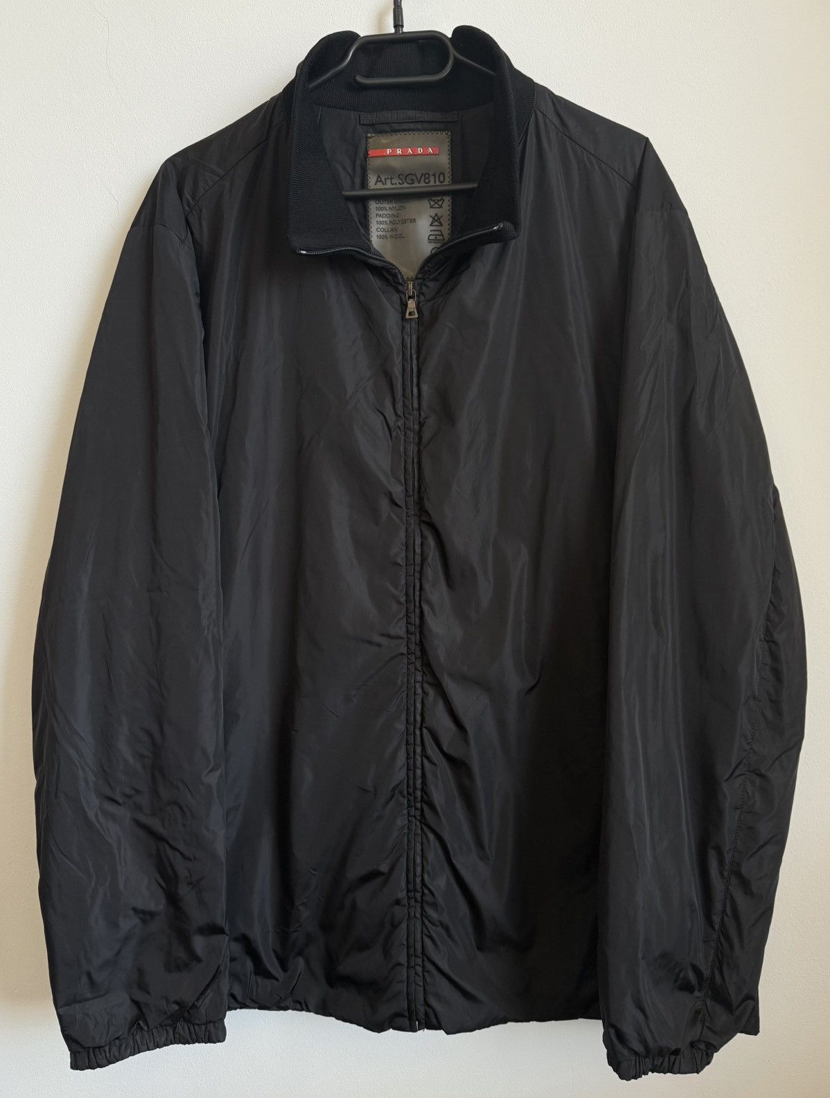 Prada Prada SGV810 Vintage Nylon Zip Jacket – Black Size US XL / EU 56 / 4 - 1 Thumbnail