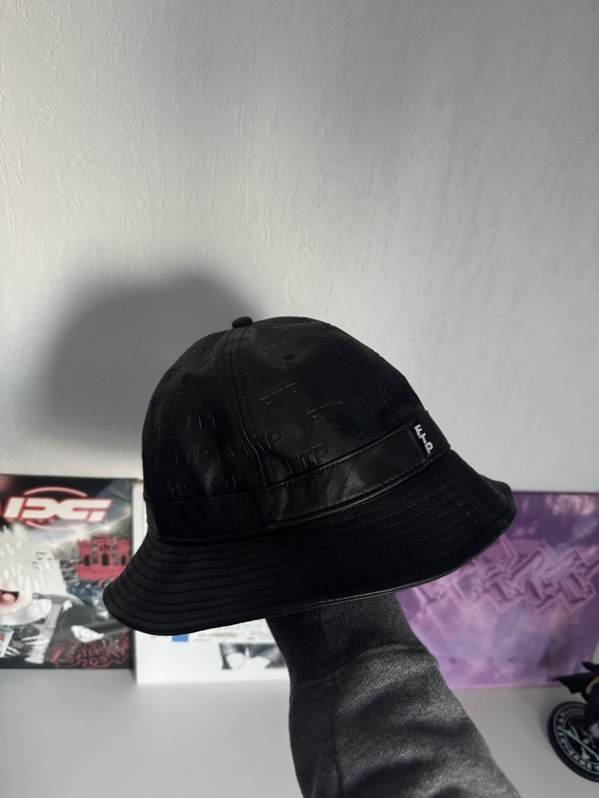Fuck The Population FTP Leather Monogram Bucket Hat Black All Over Logo OG Rare Size ONE SIZE - 6 Thumbnail