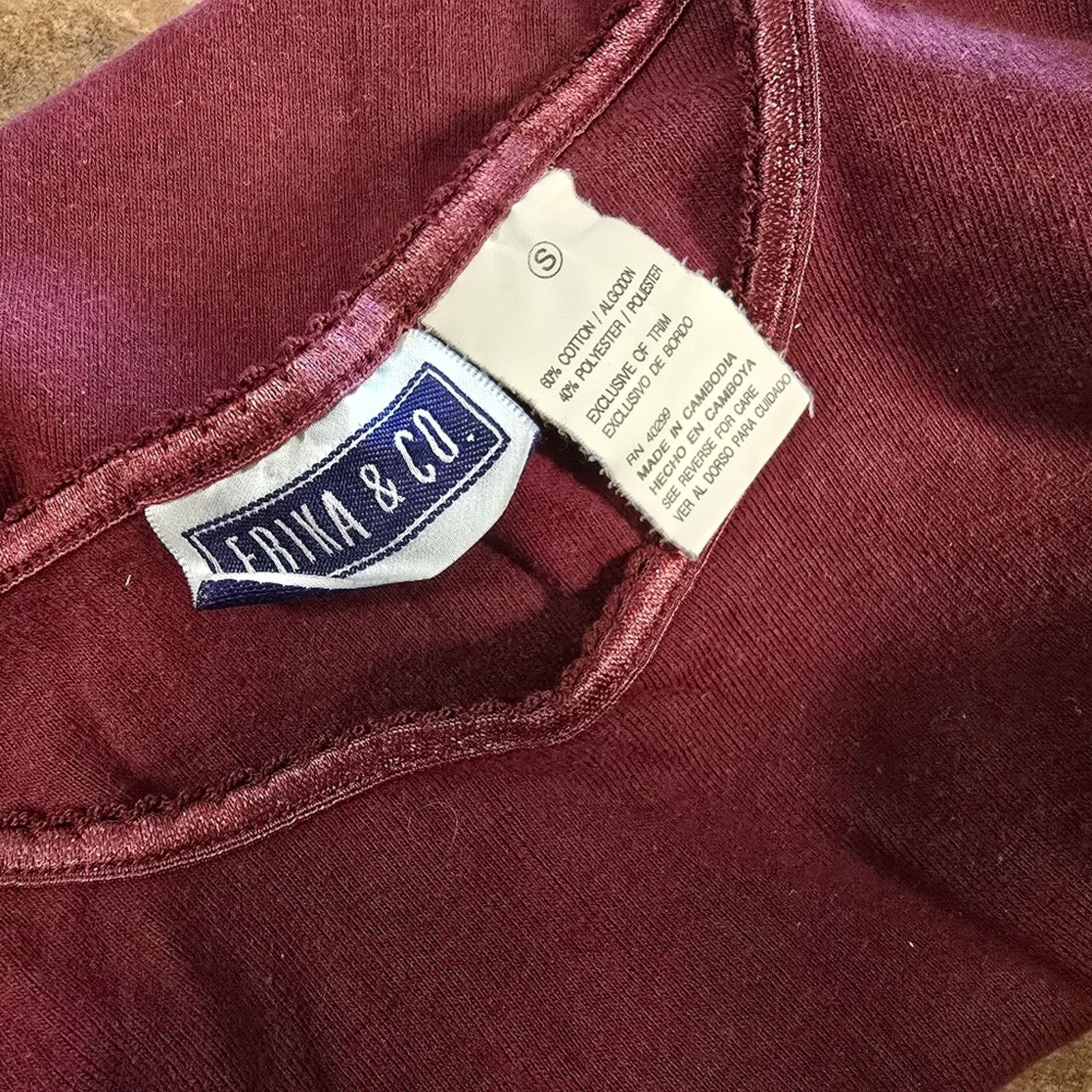 Other Burgundy | ERIKA & CO. | Classic Long Sleeve Size S / US 4 / IT 40 - 3 Thumbnail
