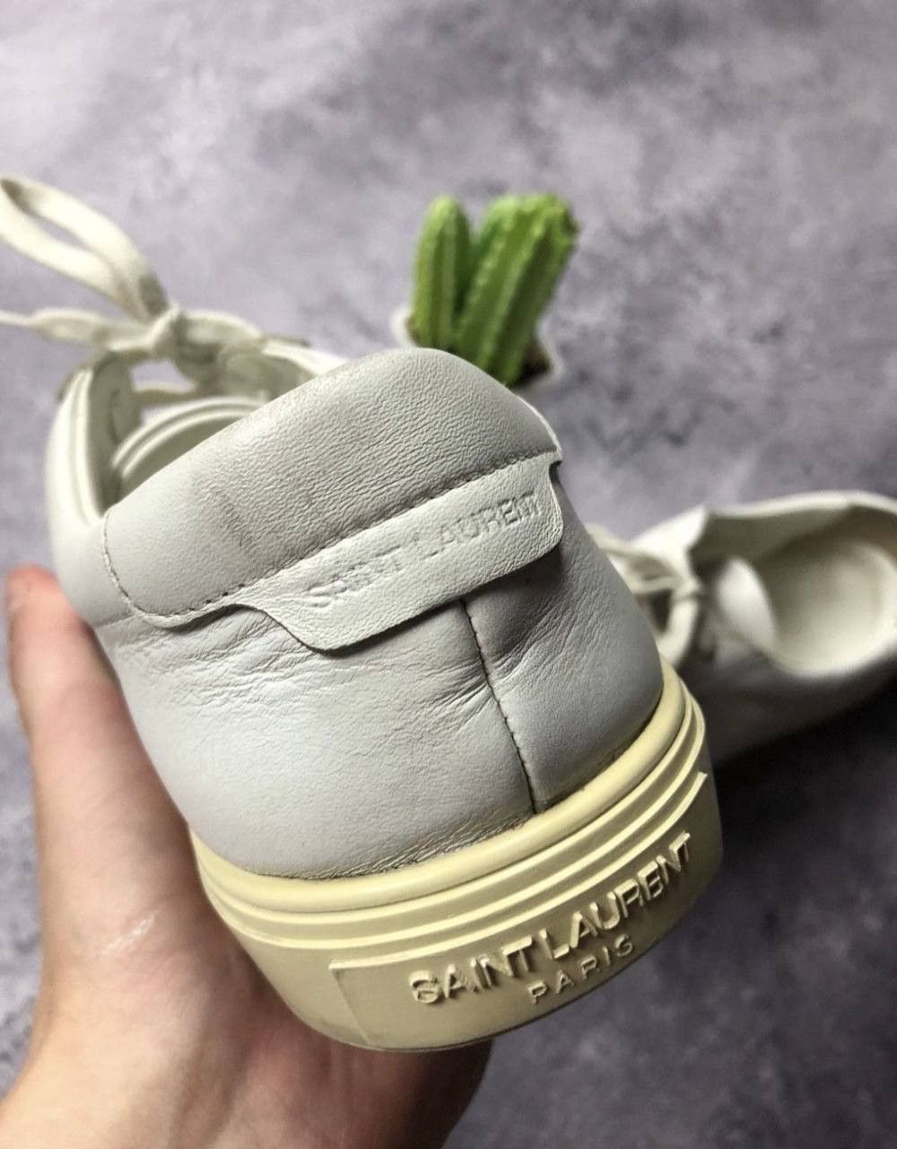 Saint Laurent Paris Saint Laurent White Leather Sneakers Luxury Size US 6 / EU 39 - 11 Thumbnail