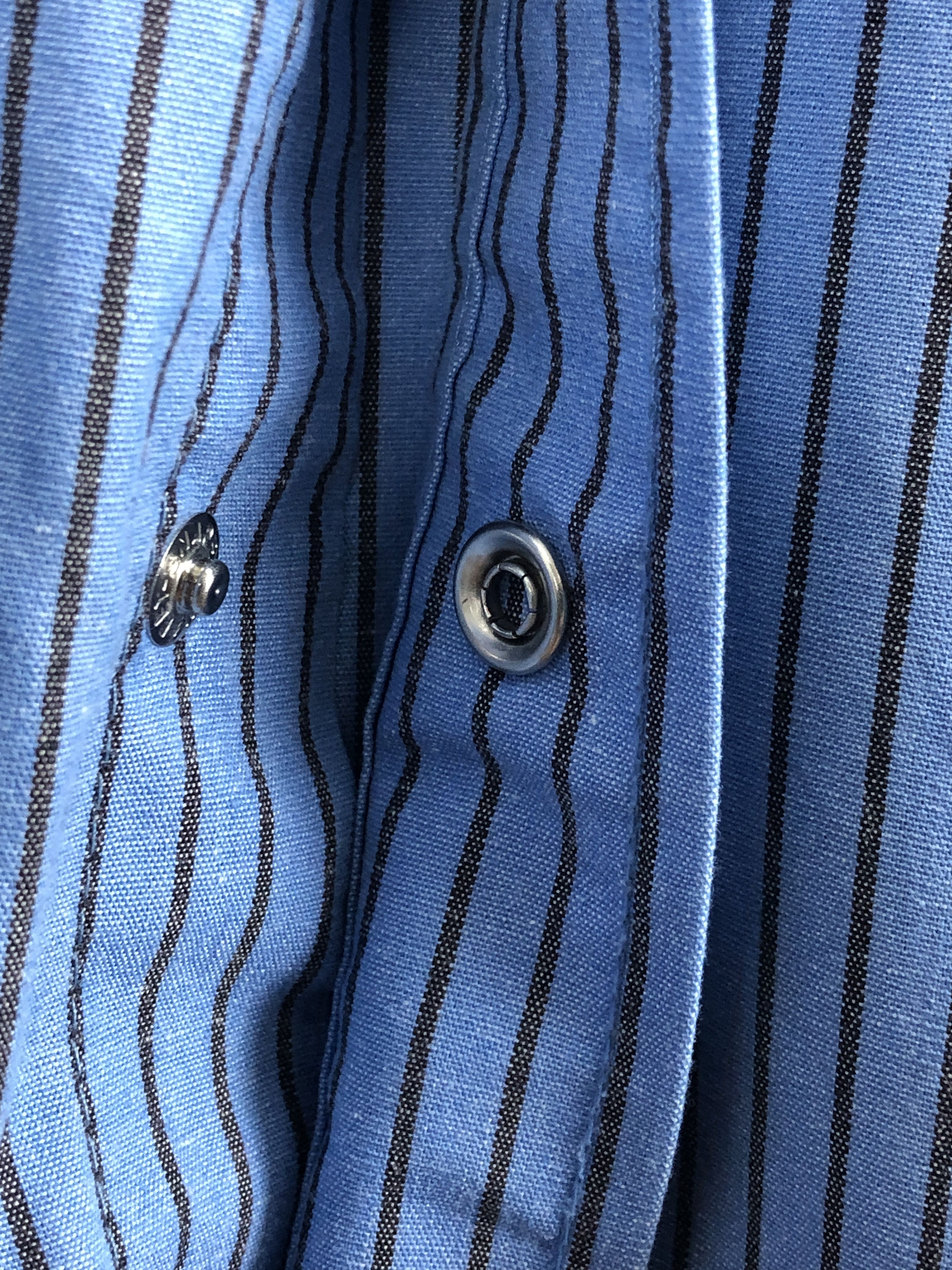 Vintage Vintage 80s Hickory Stripes Blue Denim Shirt TA0464 Size US XL / EU 56 / 4 - 7 Thumbnail