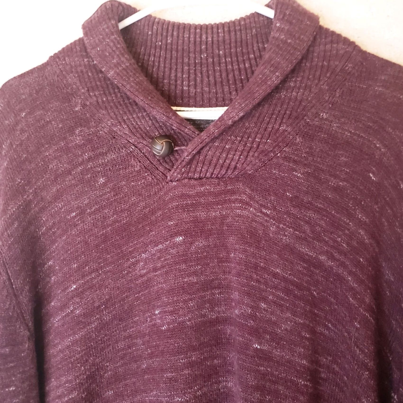 Weatherproof Weatherproof Sweater Pullover Men XL Cowlneck Heather Maroon Button Knit Cotton Casual Winter Fall Spring Summer Hiking Walking Mens Size US XL / EU 56 / 4 - 4 Thumbnail