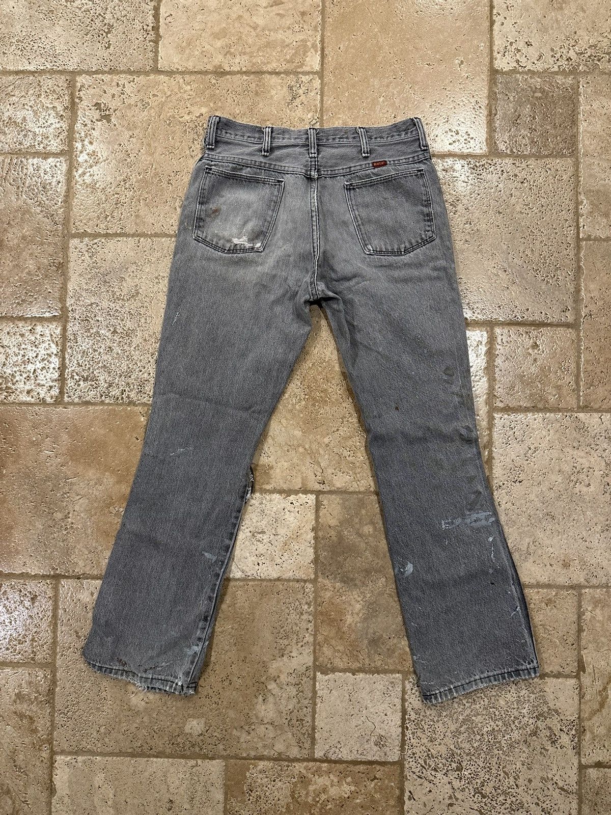 Rustler × Vintage Vintage Rustler Black faded Distressed Painter Denim Jeans Size US 32 / EU 48 - 2 Thumbnail