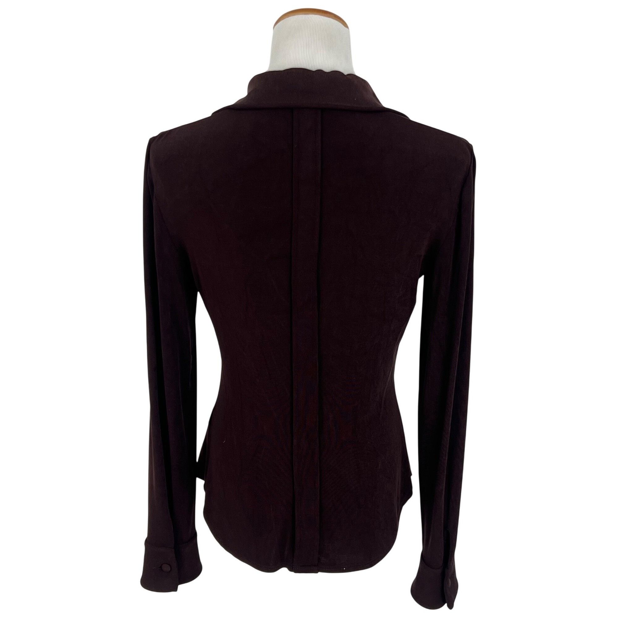Emporio Armani VTG Armani Oxblood Button-Up Top | Office Siren Old Money Fe Size M / US 6-8 / IT 42-44 - 7 Thumbnail