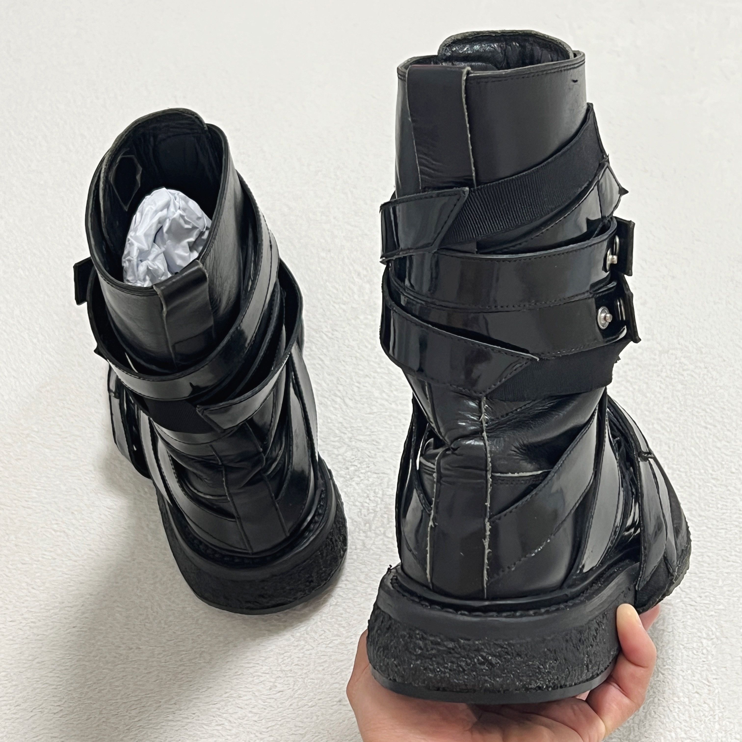 Dior Dior Homme 08AW "Lumiere Du Nord" Patent Leather Strap Boots Size US 7 / EU 40 - 6 Thumbnail