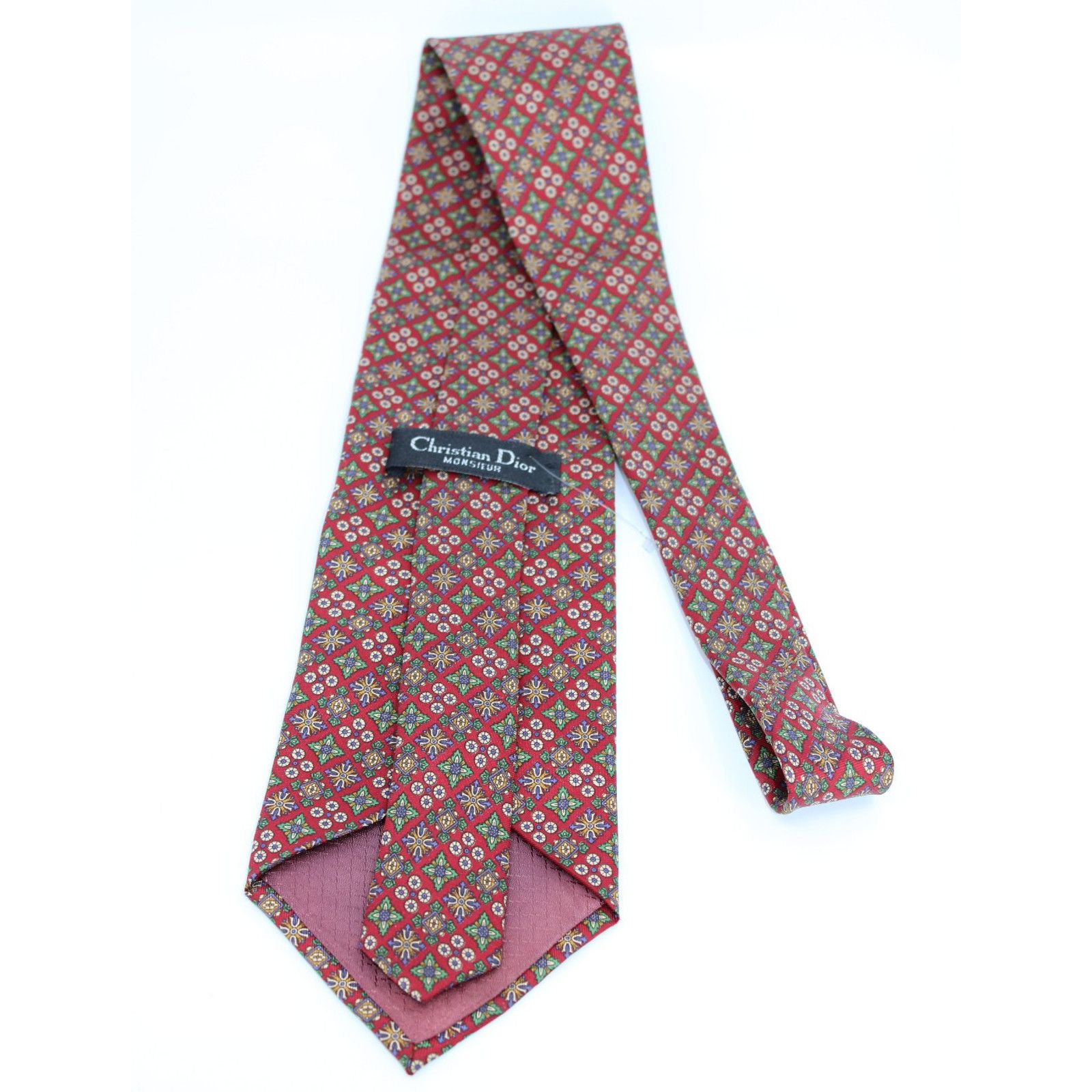 Dior Vintage CHRISTIAN DIOR Abstract Ditsy Print Silk Tie USA Size ONE SIZE - 3 Thumbnail