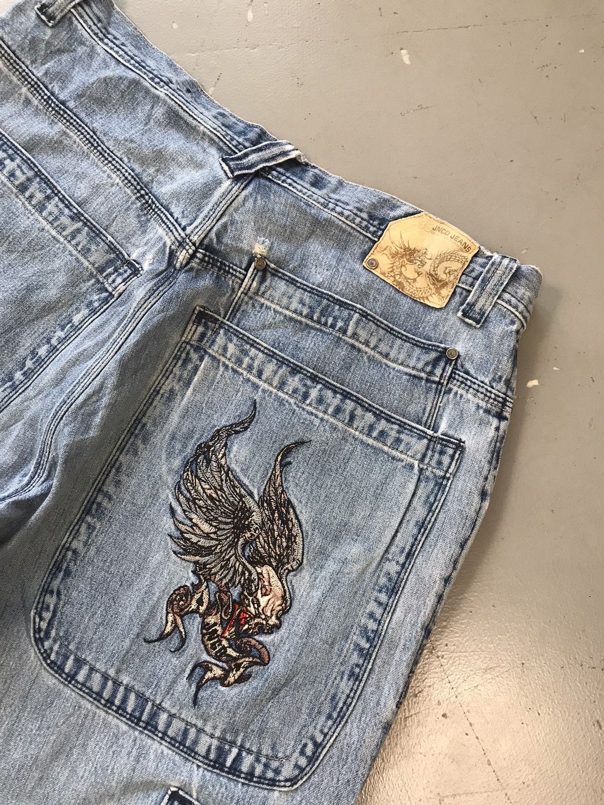 JNCO × Vintage Vintage Jnco devil wings 🪽 embroidered denim Size US 38 / EU 54 - 3 Thumbnail