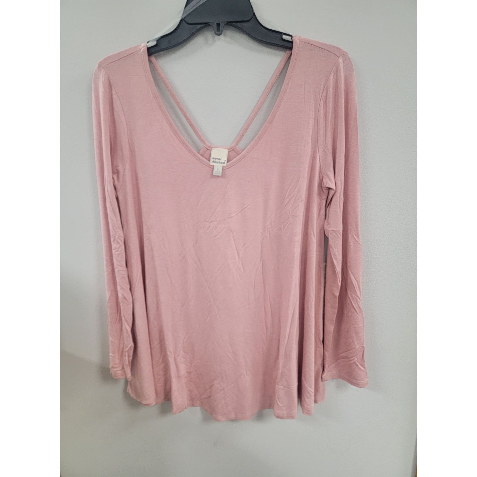 Other Cover Stitched Womens Pink Long Sleeve V-Neck Top With Strap Size S / US 4 / IT 40 - 3 Thumbnail