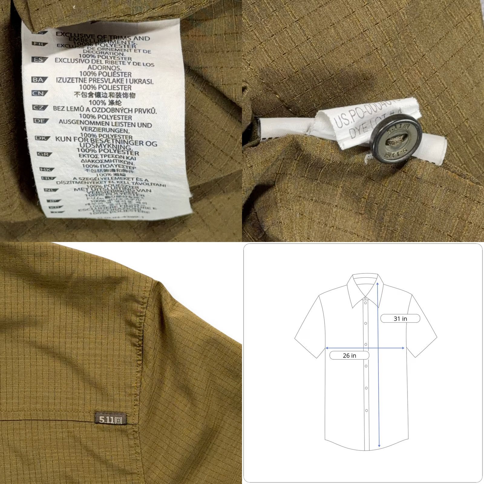 Vintage 5.11 Tactical Shirt Adult XL Green Ripstop Outdoor Workwear Mens Size US XL / EU 56 / 4 - 8 Thumbnail