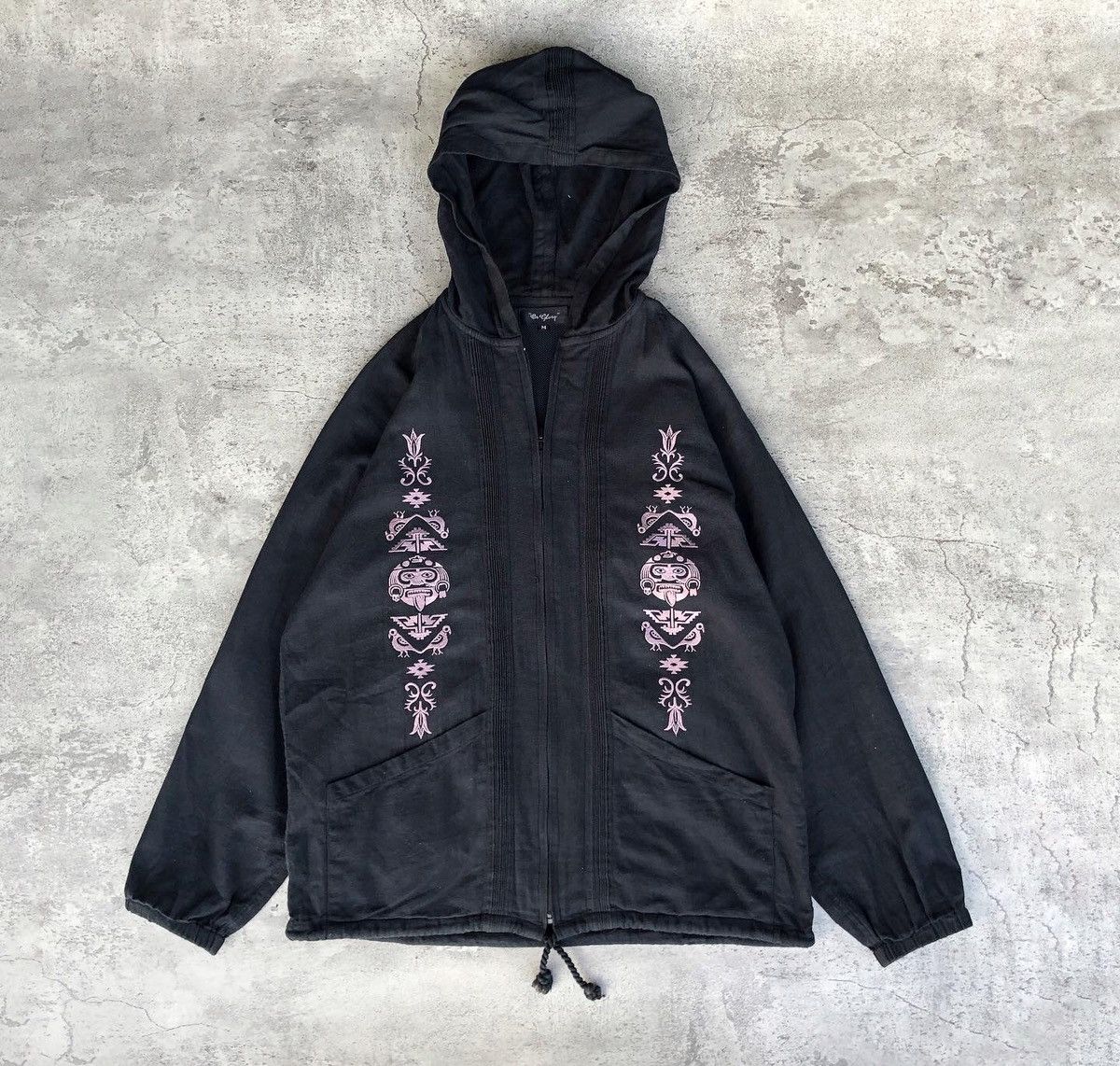 image of Archival Clothing Aztec Jacket By On Glory Japanbrand in Black/Cream, Men's (Size Medium)