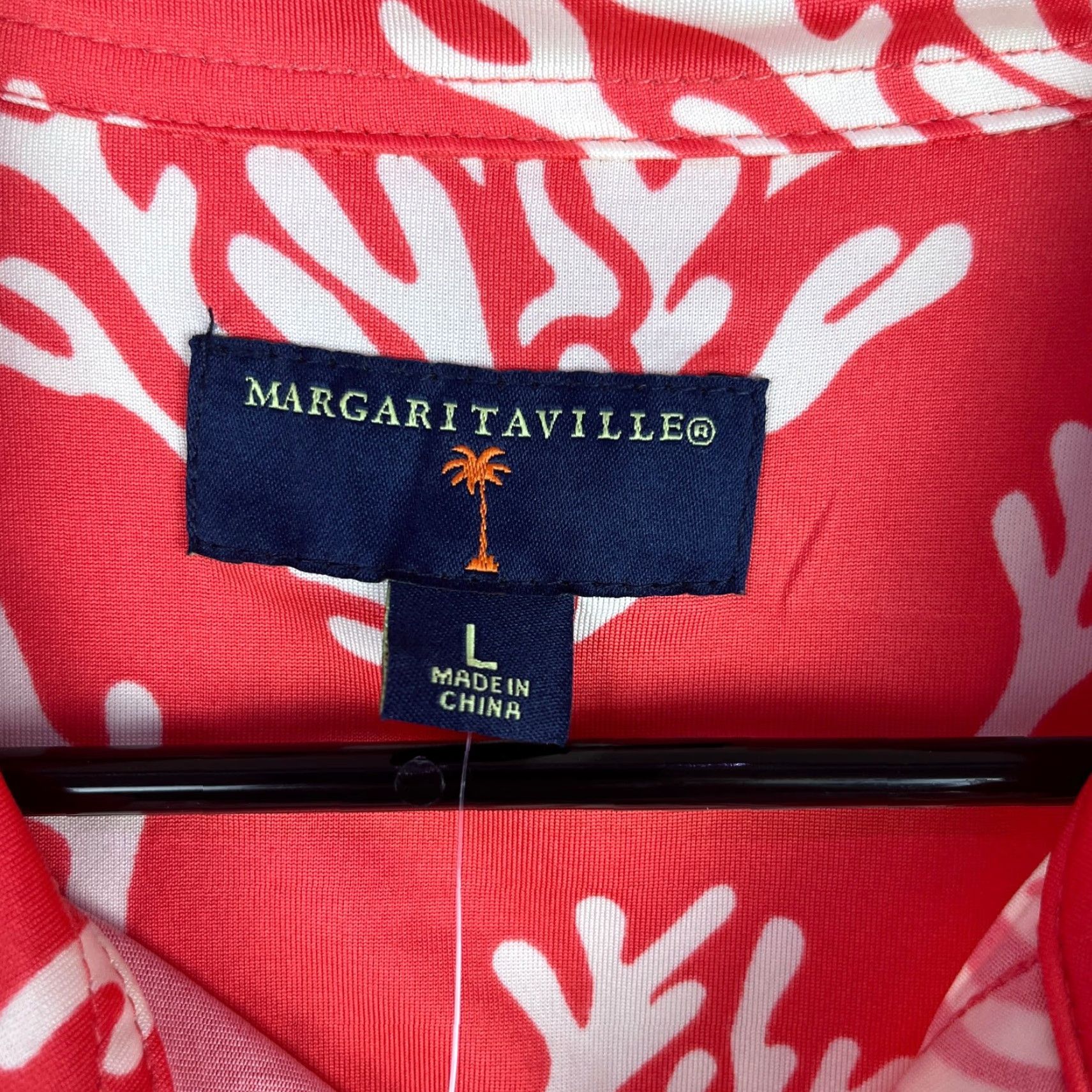 Vintage Margaritaville Mens Shirt Button-Down L Pink Deep Sea Coral Reef Pattern UPF +50 Short Sleeve Size US L / EU 52-54 / 3 - 6 Thumbnail