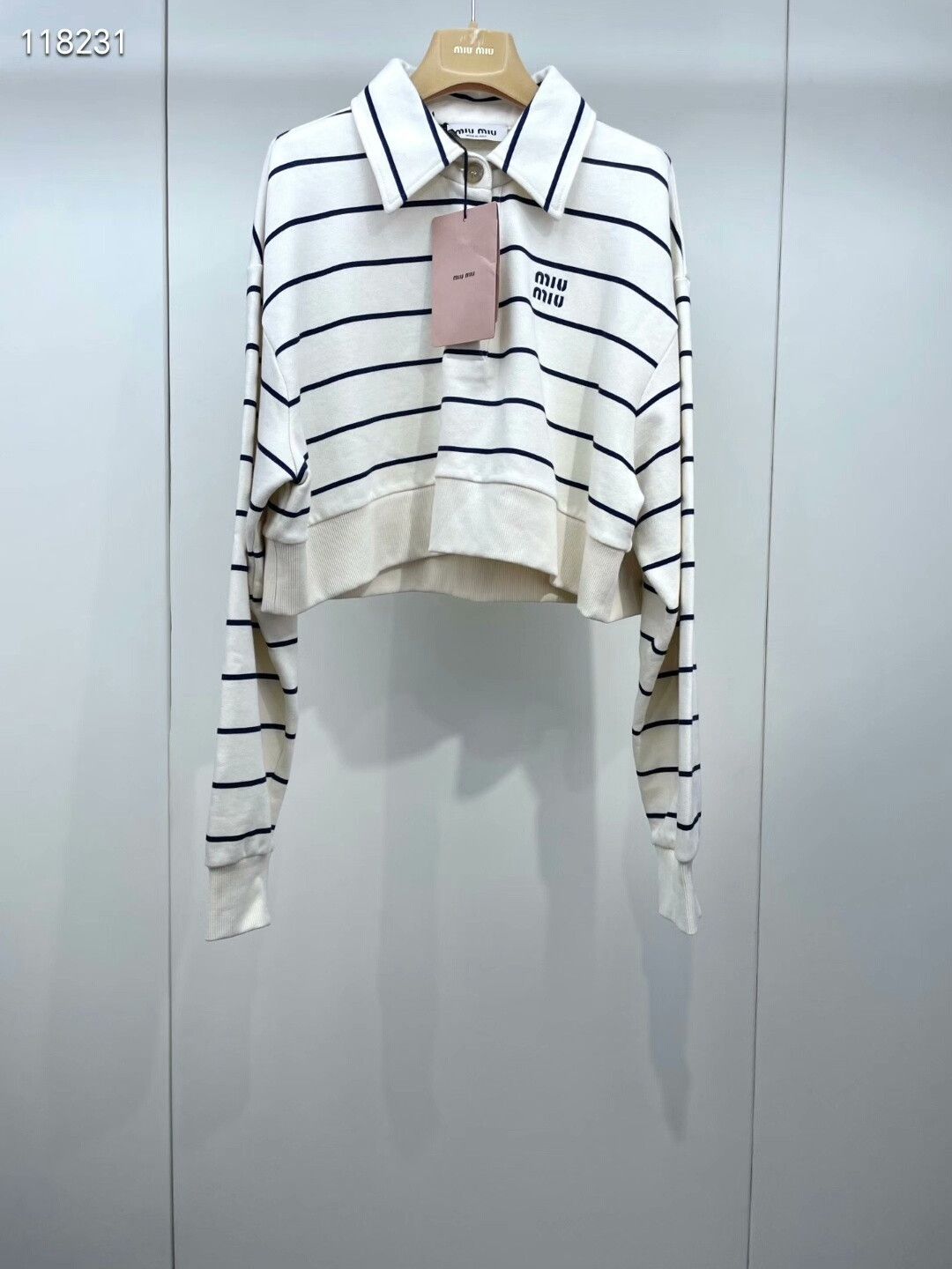 Miu Miu miu miu striped embroidered logo casual sweatshirt Size US XS / EU 42 / 0 - 1 Thumbnail