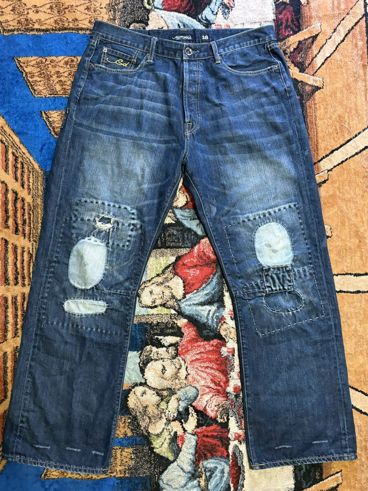 Ed Hardy Vintage y2K Embroidered Ed Hardy Rattlesnake Patchwork Jeans Size US 38 / EU 54 - 5 Thumbnail