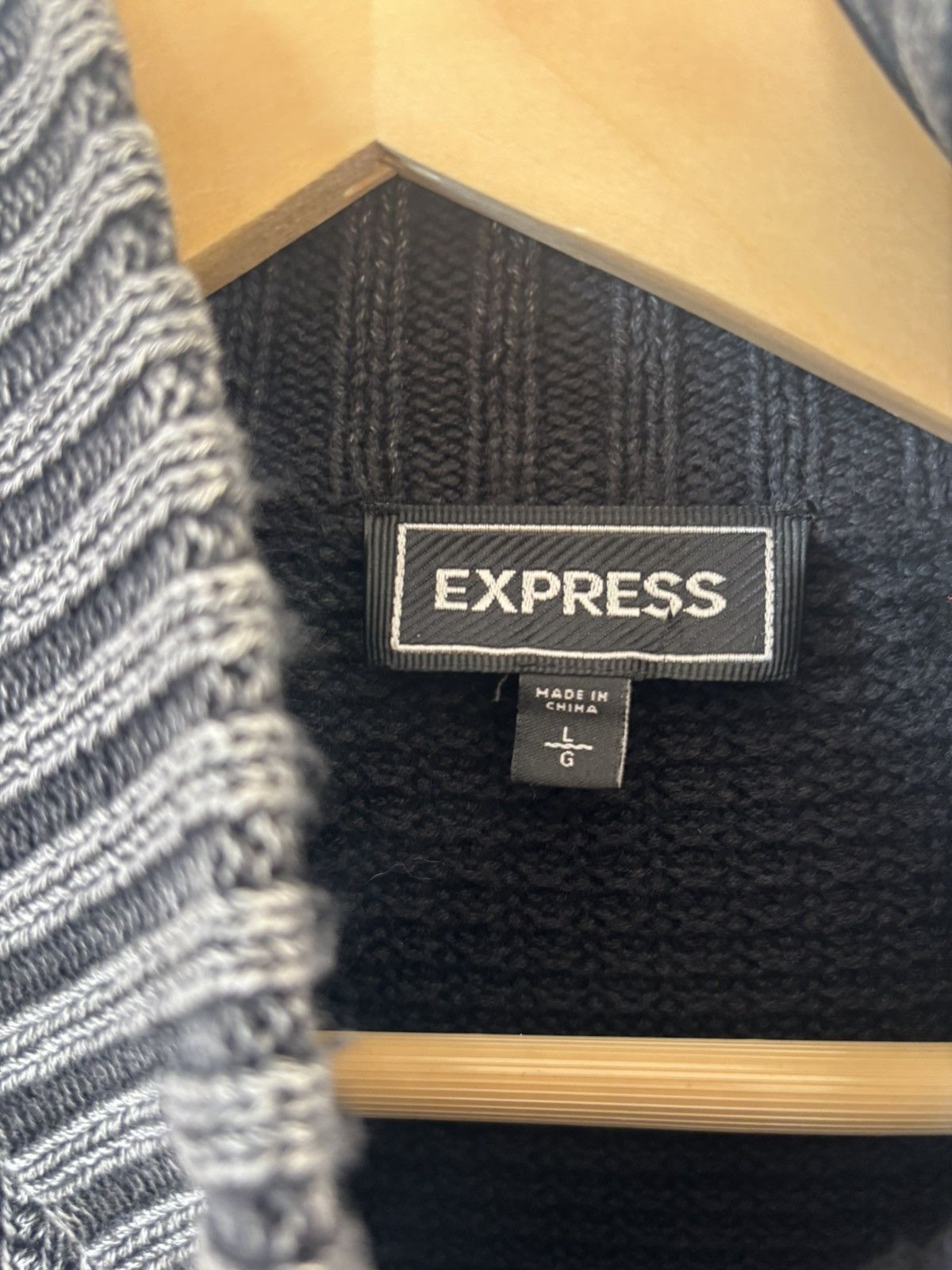 Express Express grey 100% Cotton toggle cardigan Large L Size US L / EU 52-54 / 3 - 4 Thumbnail