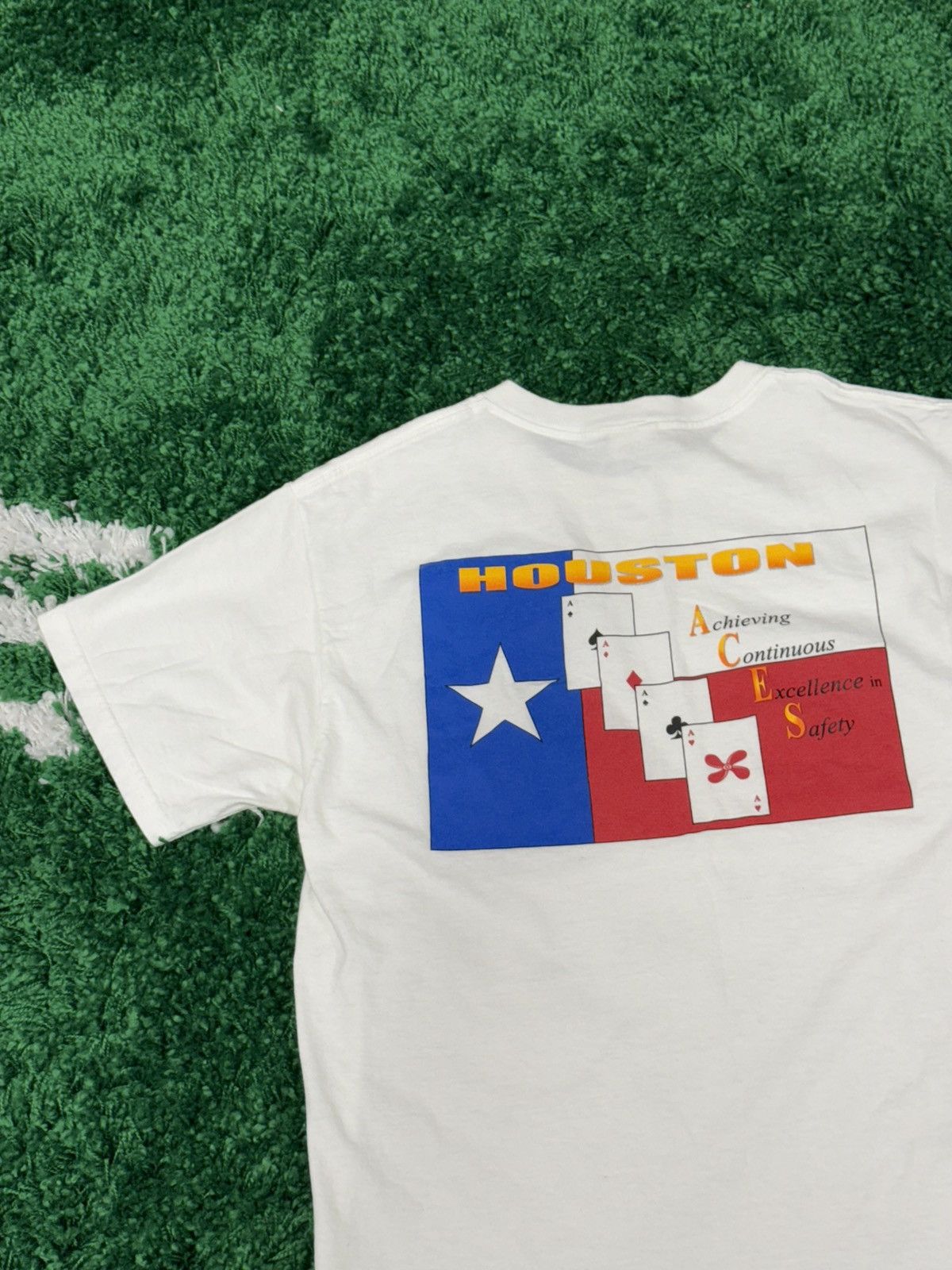 Vintage Vintage ACES Houston Texas Poker Gambling Logo Tee White Size US M / EU 48-50 / 2 - 2 Thumbnail