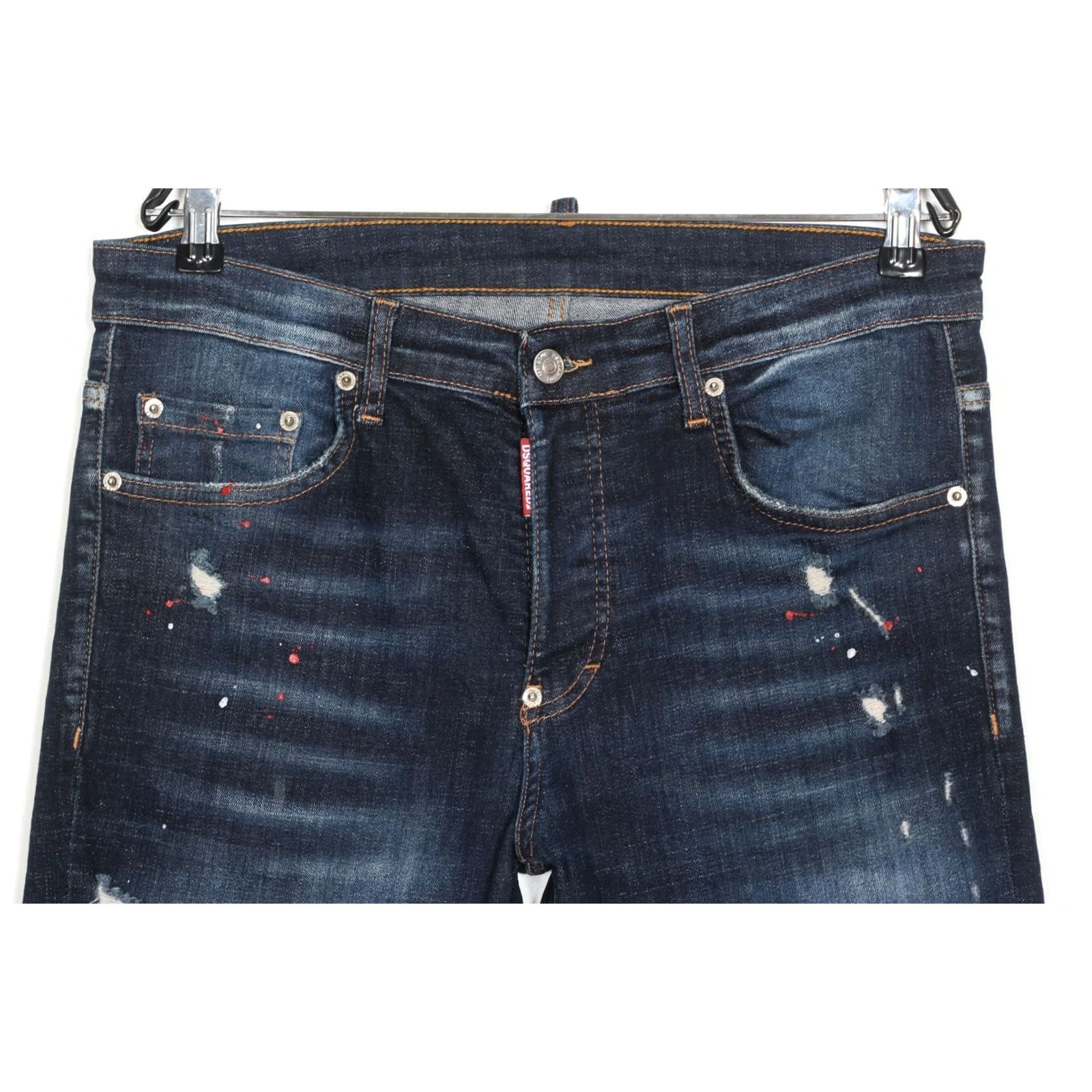 Dsquared2 DSQUARED2 Slim Jeans Men 46 W32 L31 Stretch Painted DZ7771 Blue Denim 5-Pocket Regular Mens Size US 30 / EU 46 - 2 Thumbnail