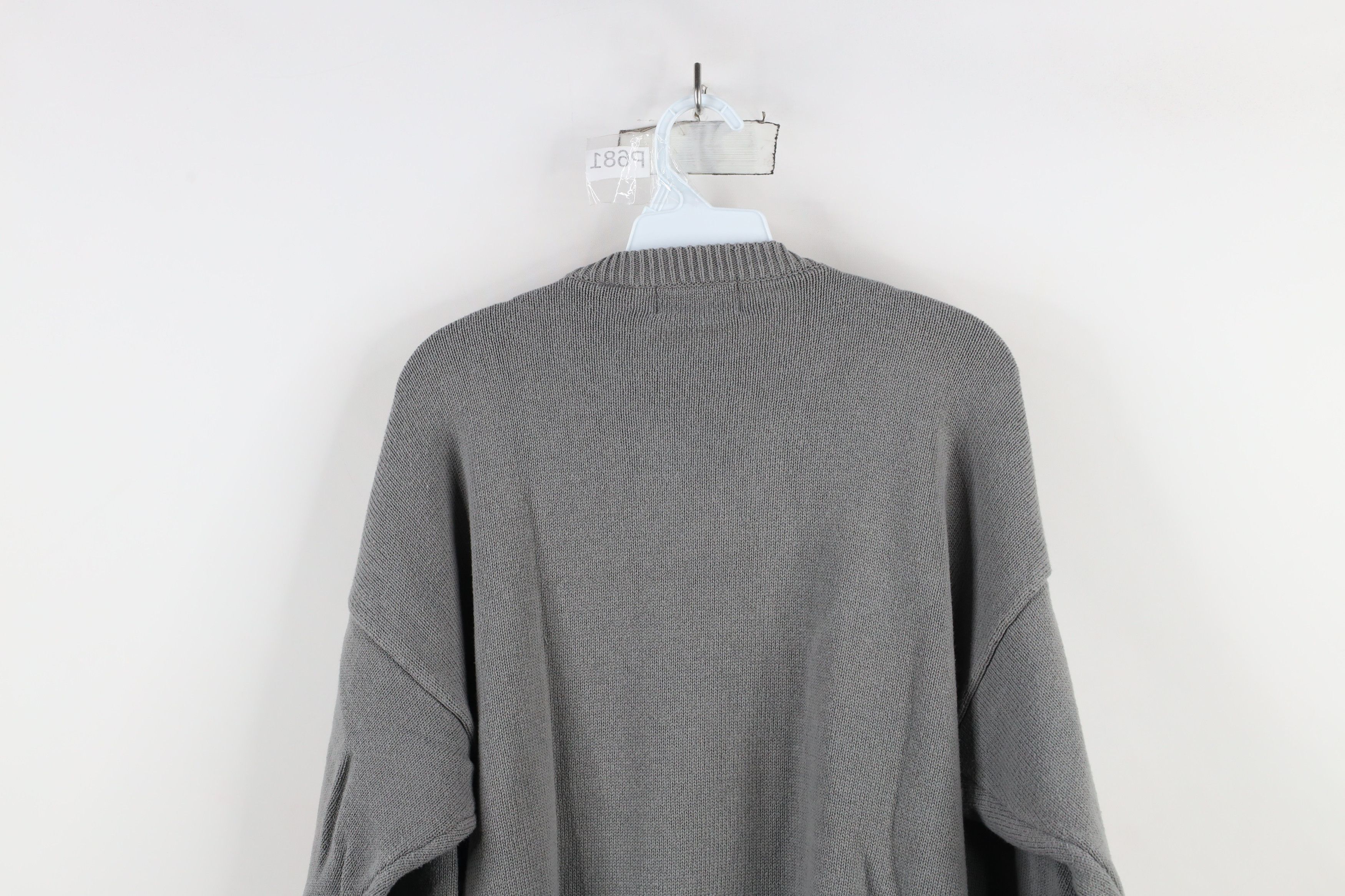 Vintage Vintage 90s Streetwear Blank Ribbed Knit V-Neck Sweater Gray Size US XL / EU 56 / 4 - 9 Thumbnail