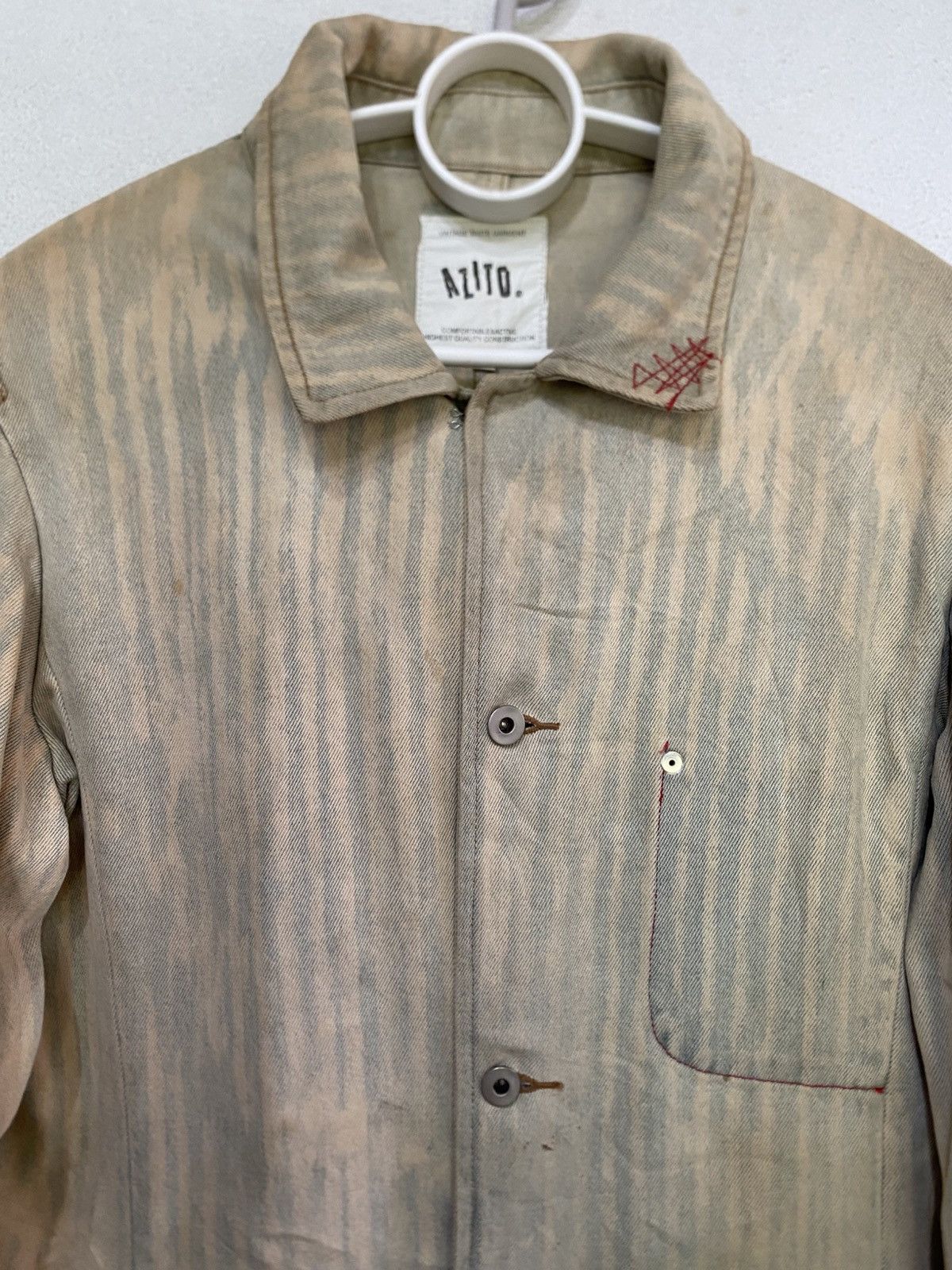 Le Grande Bleu (L.G.B.) Azito Distress Denim Jacket Button Up Size US L / EU 52-54 / 3 - 2 Thumbnail