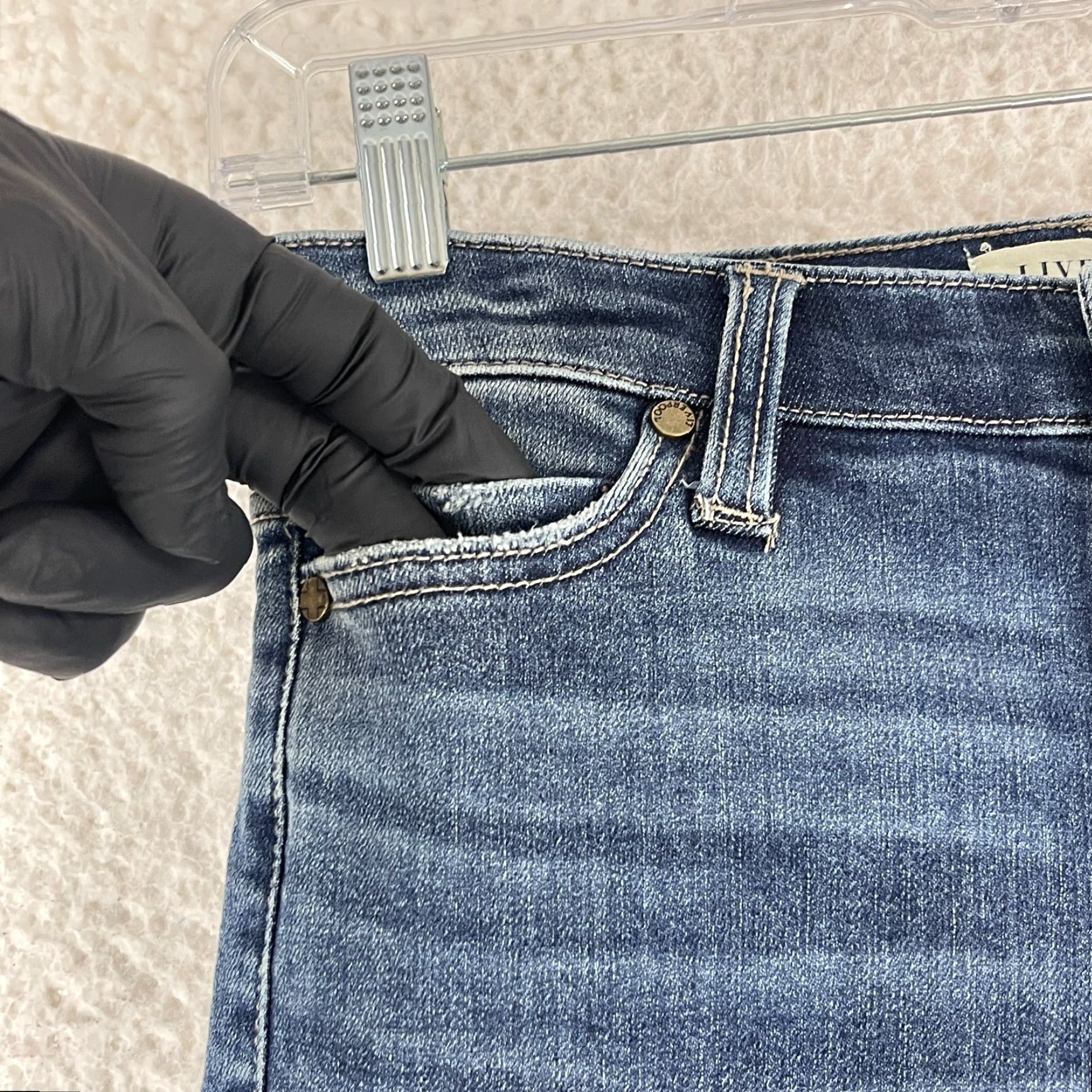Vintage Liverpool Jeans Womens Jeans Blue Denim Straight Leg Mid-Rise 25 Size 25 City Bohemian Hipster Size 42" / US 20 - 4 Thumbnail
