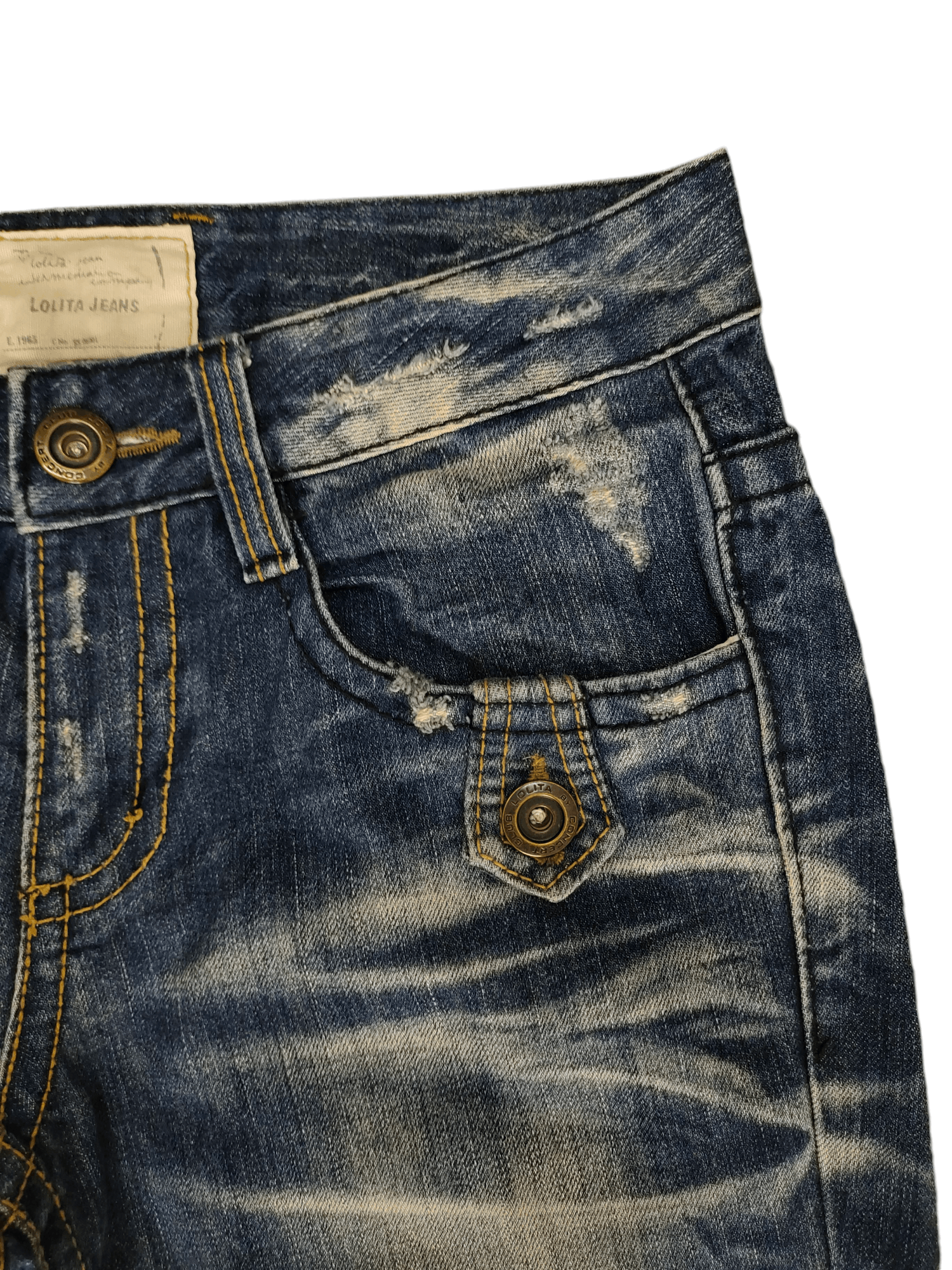Kapital Vintage Y2k Yoshitomo Nara Lolita Clawmark Distress Jeans Size US 29 - 4 Thumbnail