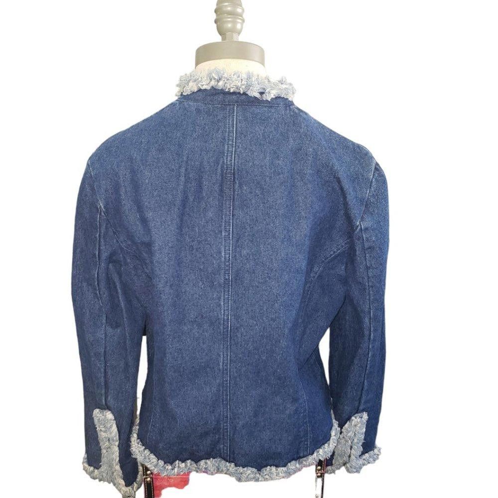 Other CT791a Westport Ladies Fringed Denim Blazer M Size M / US 6-8 / IT 42-44 - 3 Thumbnail