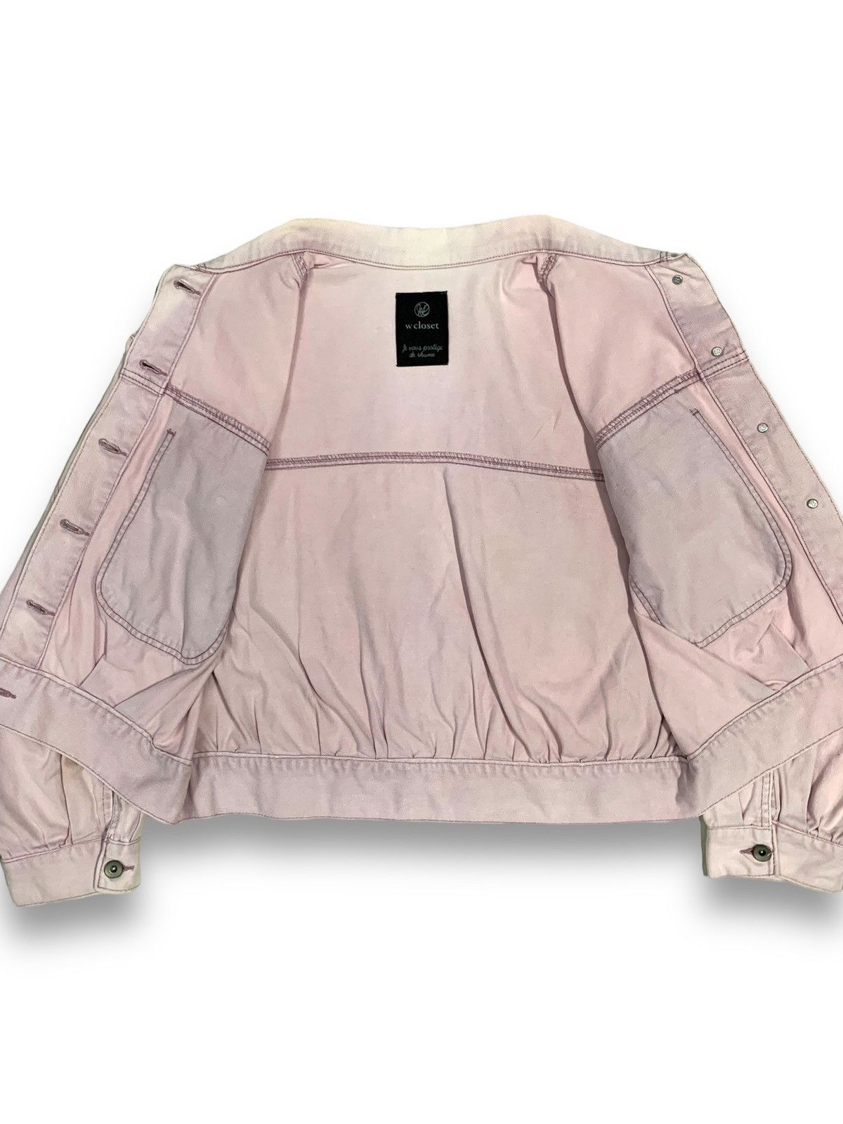 Japanese Brand Japanese Brand Faded Cropped Oversized Trucker Denim Jacket Size ONE SIZE - 3 Thumbnail