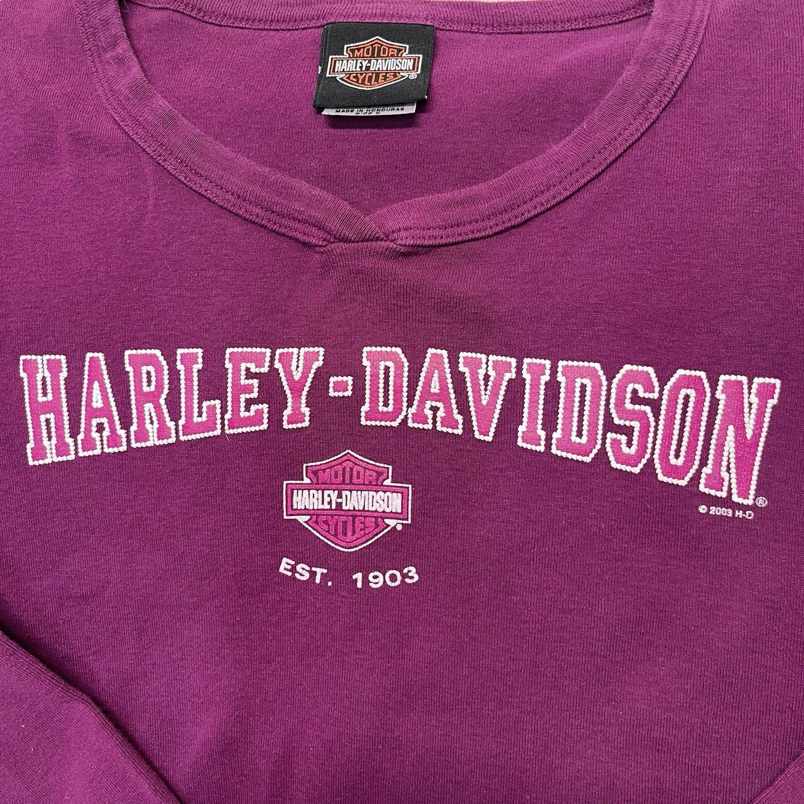 Harley Davidson Vintage 03 Long Sleeve Embroidered Logo Shiawasse Sports Size S / US 4 / IT 40 - 2 Thumbnail