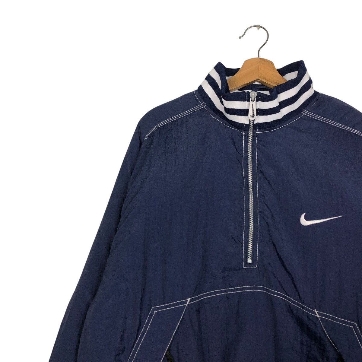 Nike 🔥VINTAGE BOMBER JACKET NIKE HALF ZIPPER BIG SWOOSH Size US M / EU 48-50 / 2 - 10 Thumbnail