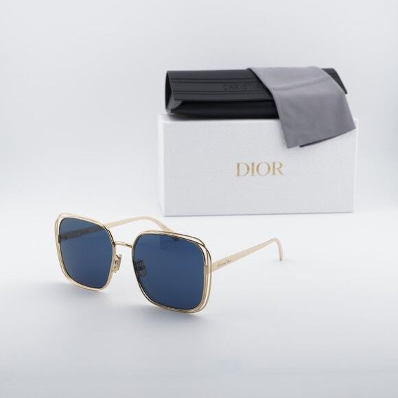 Dior Dior FILDIOR S1U B0B0 Sunglasses Gold Square Frame, Blue Size ONE SIZE - 1 Thumbnail