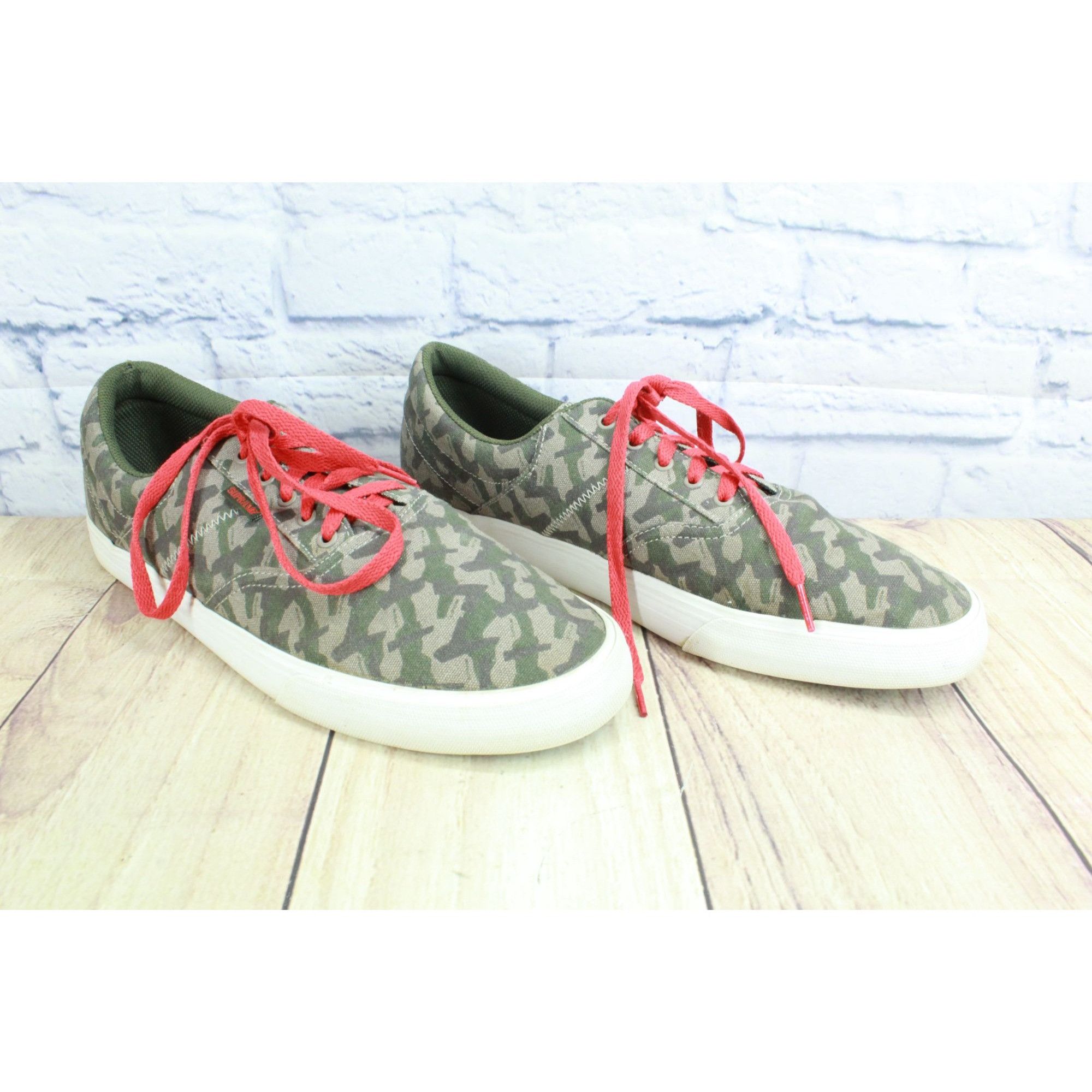 Supra Supra Camo Canvas Skate Shoes Green Red Size US 13 / EU 46 - 3 Thumbnail