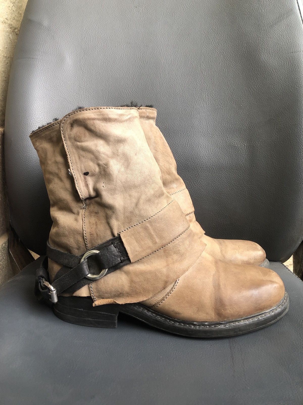 A.S.98 A.S 98 Beige Leather Women’s Boots Size 38 Size US 8 / IT 38 - 8 Thumbnail