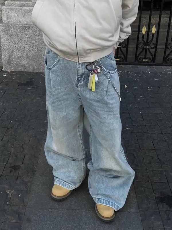 VIBE Baggy Washed Wide Leg Jeans Size US 32 / EU 48 - 3 Thumbnail