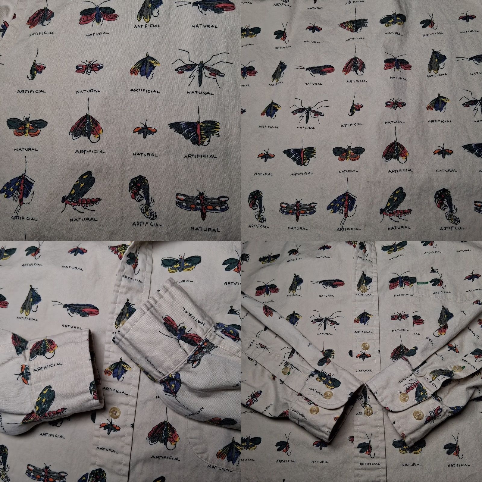Tommy Hilfiger VINTAGE Tommy Hilfiger Shirt Men Small Fly Fishing Lures Fisherman Outdoors Fish Button-Down Collared Long Sleeve Beige Cotton Size US S / EU 44-46 / 1 - 9 Thumbnail