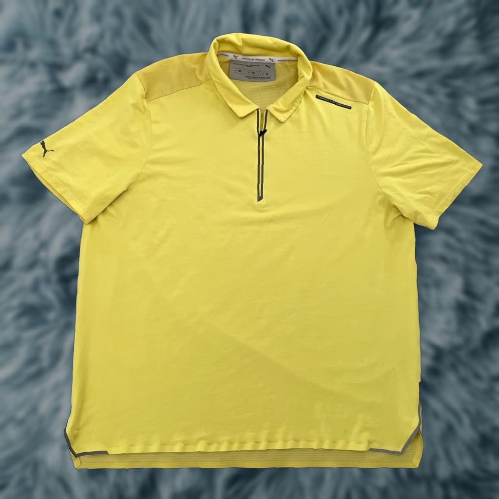 Porsche Design Vintage Porsche Design Puma Short Sleeve Polo Shirt Adult XL Yellow Logo Cars 90s Mens Size US XL / EU 56 / 4 - 1 Thumbnail