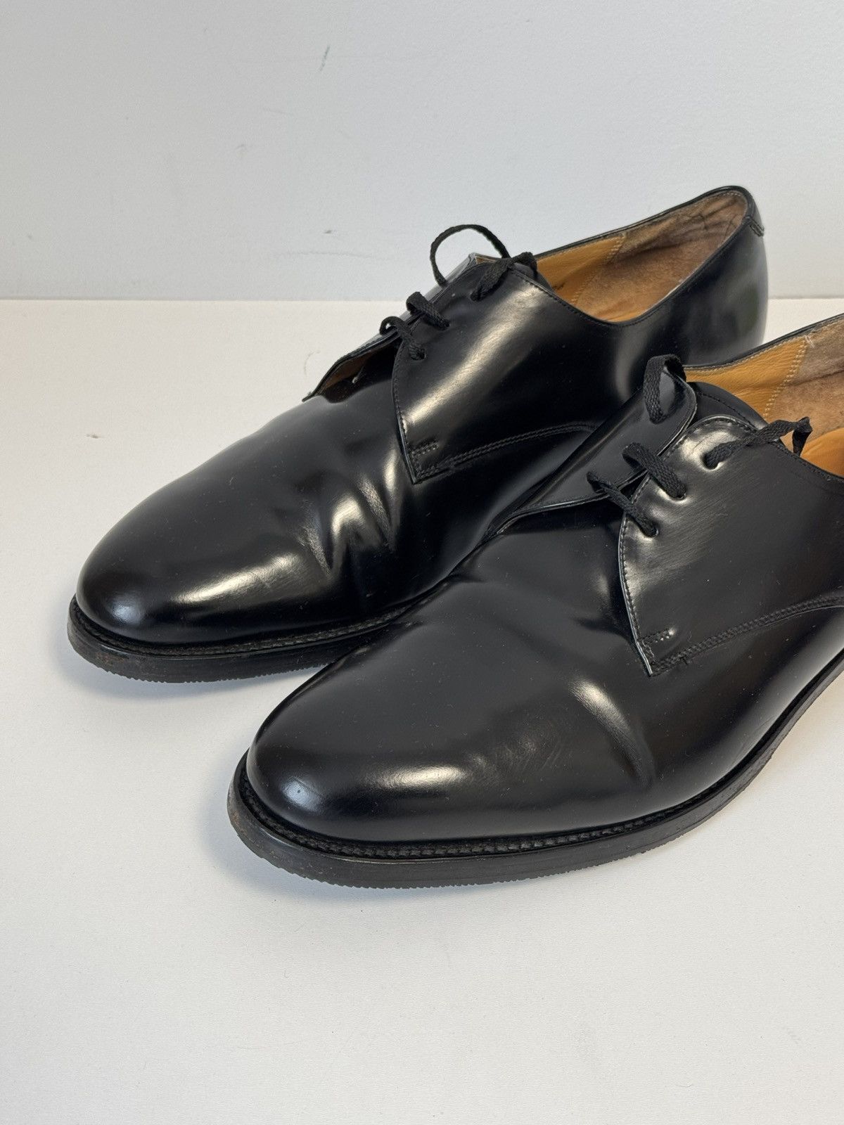 Barker Barker England Black Leather Derby Dress Shoes Size 11.5 Size US 11.5 / EU 44-45 - 2 Thumbnail